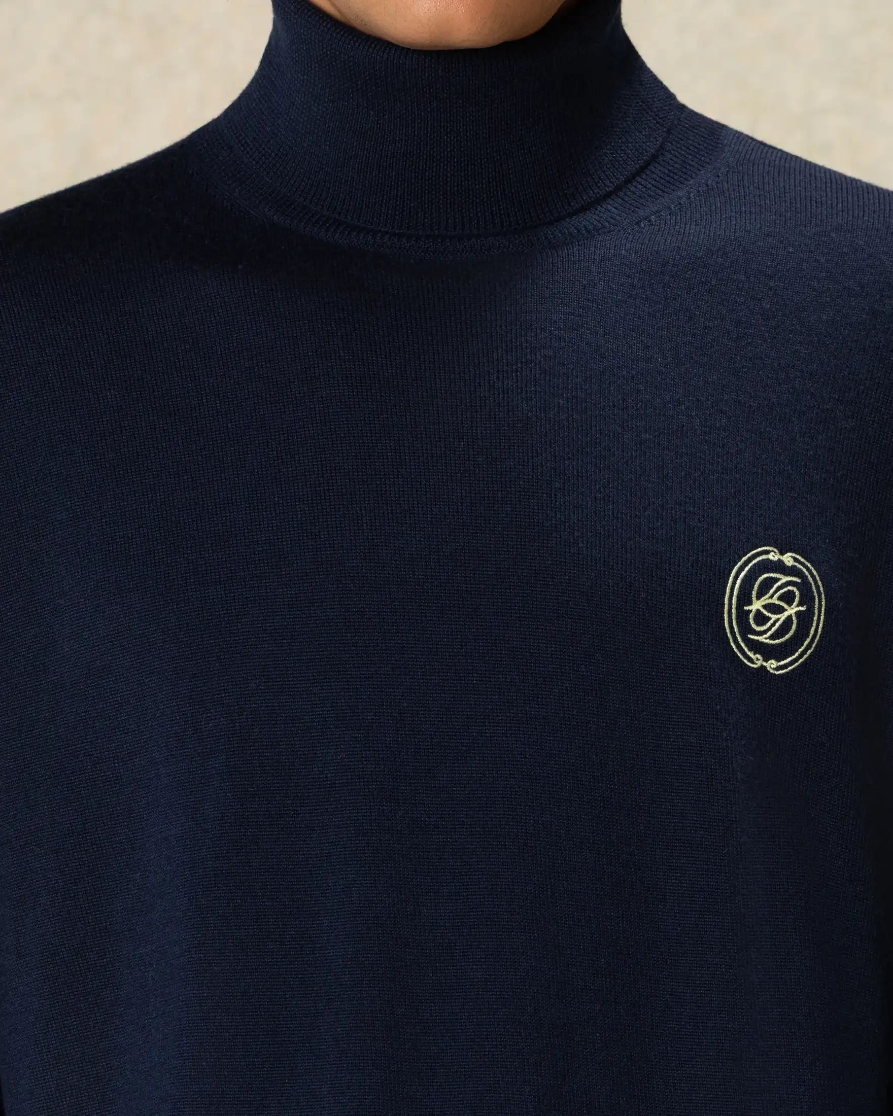 Drôle De Monsieur D Mirror Rollkragenpullover navy Wolle Seide