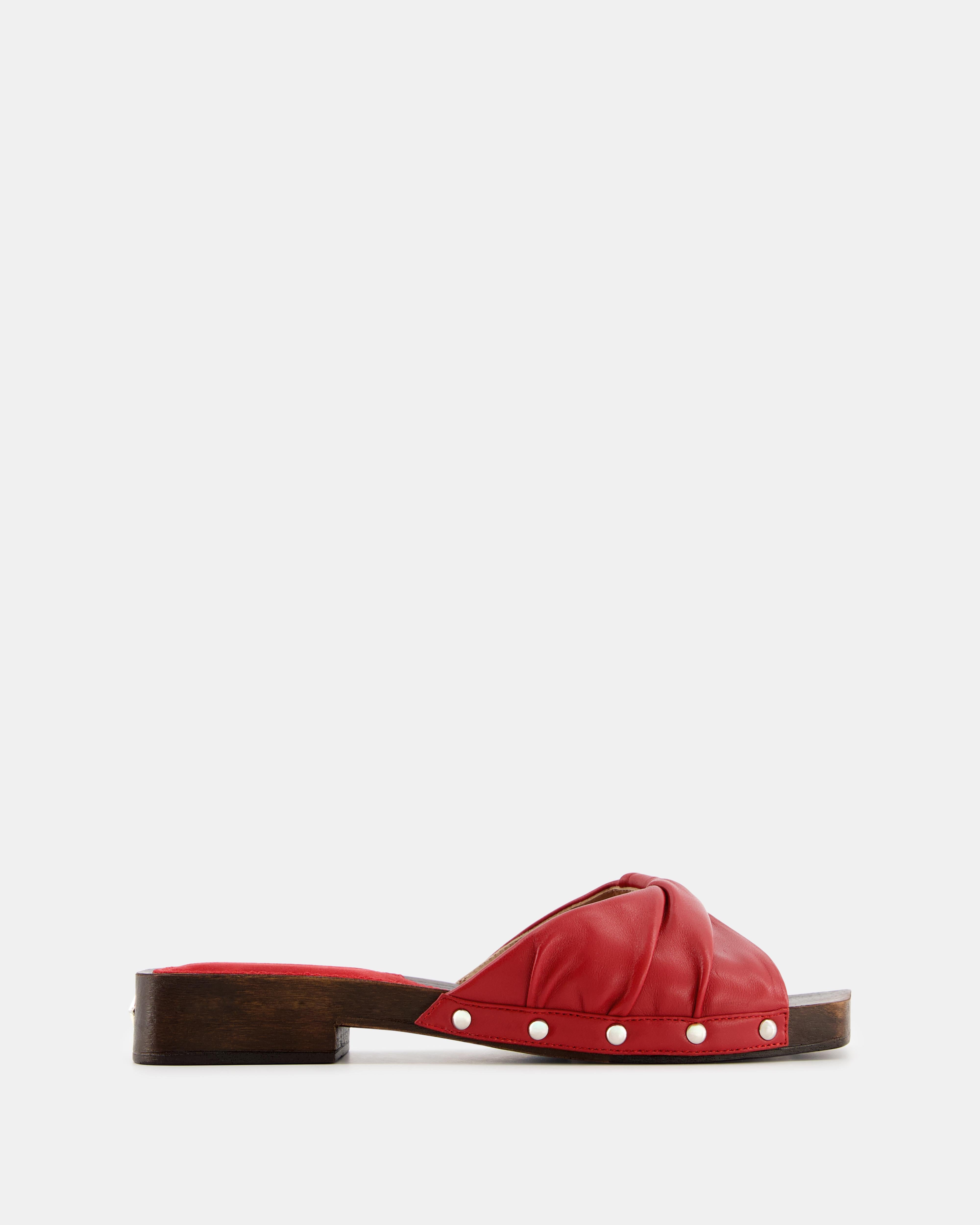 Nodaleto Bulla Mellow Flat Clog Midnight Red Leder