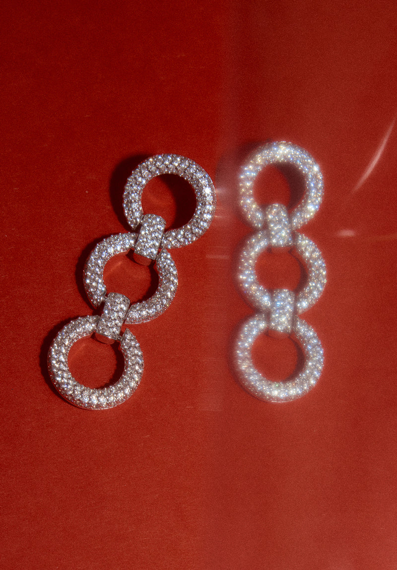 Self Portrait Jewellery Crystal Link Ohrringe Silber Kristall