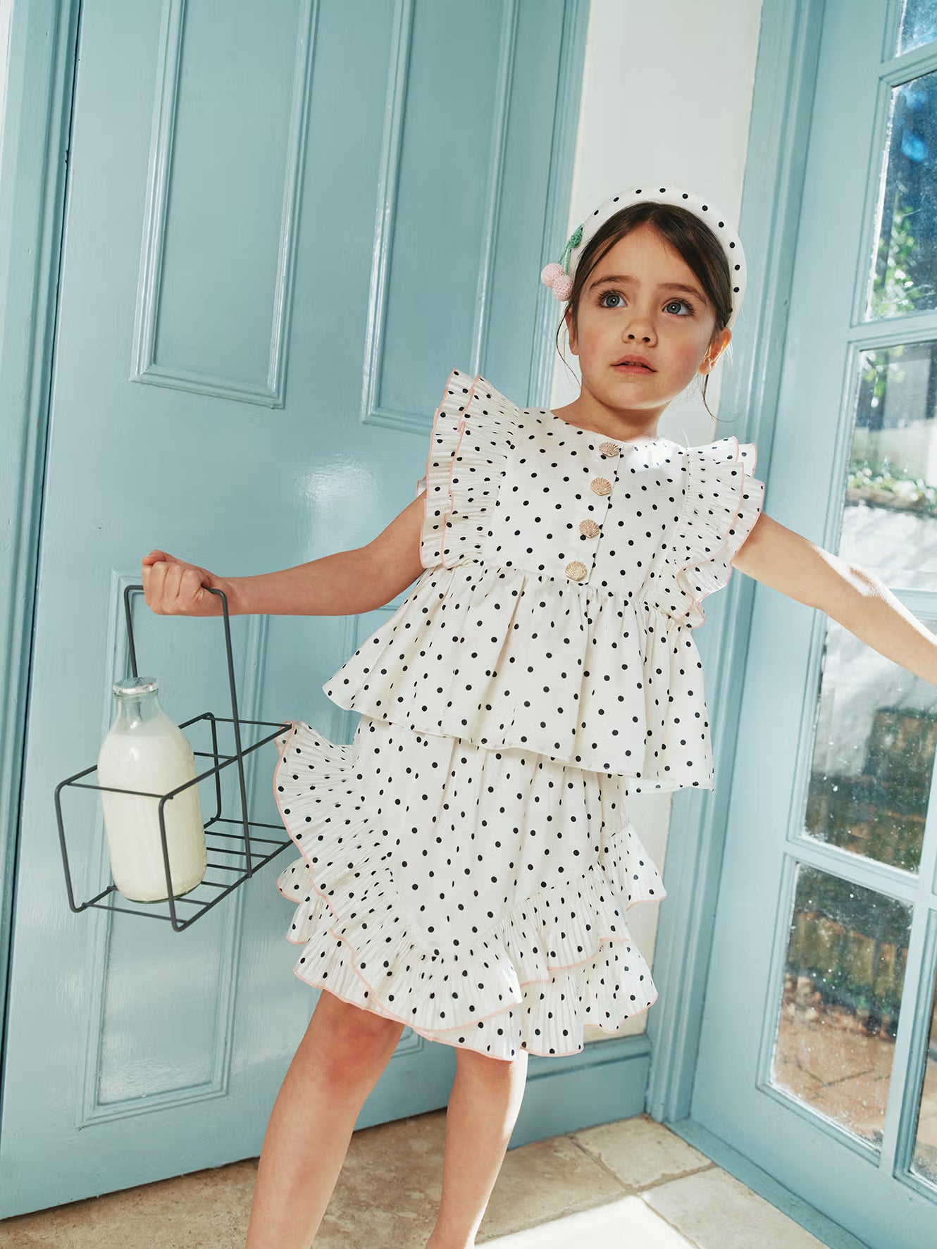 Self Portrait Cream Polka Dot Mädchen Rock Creme 3-12 J.