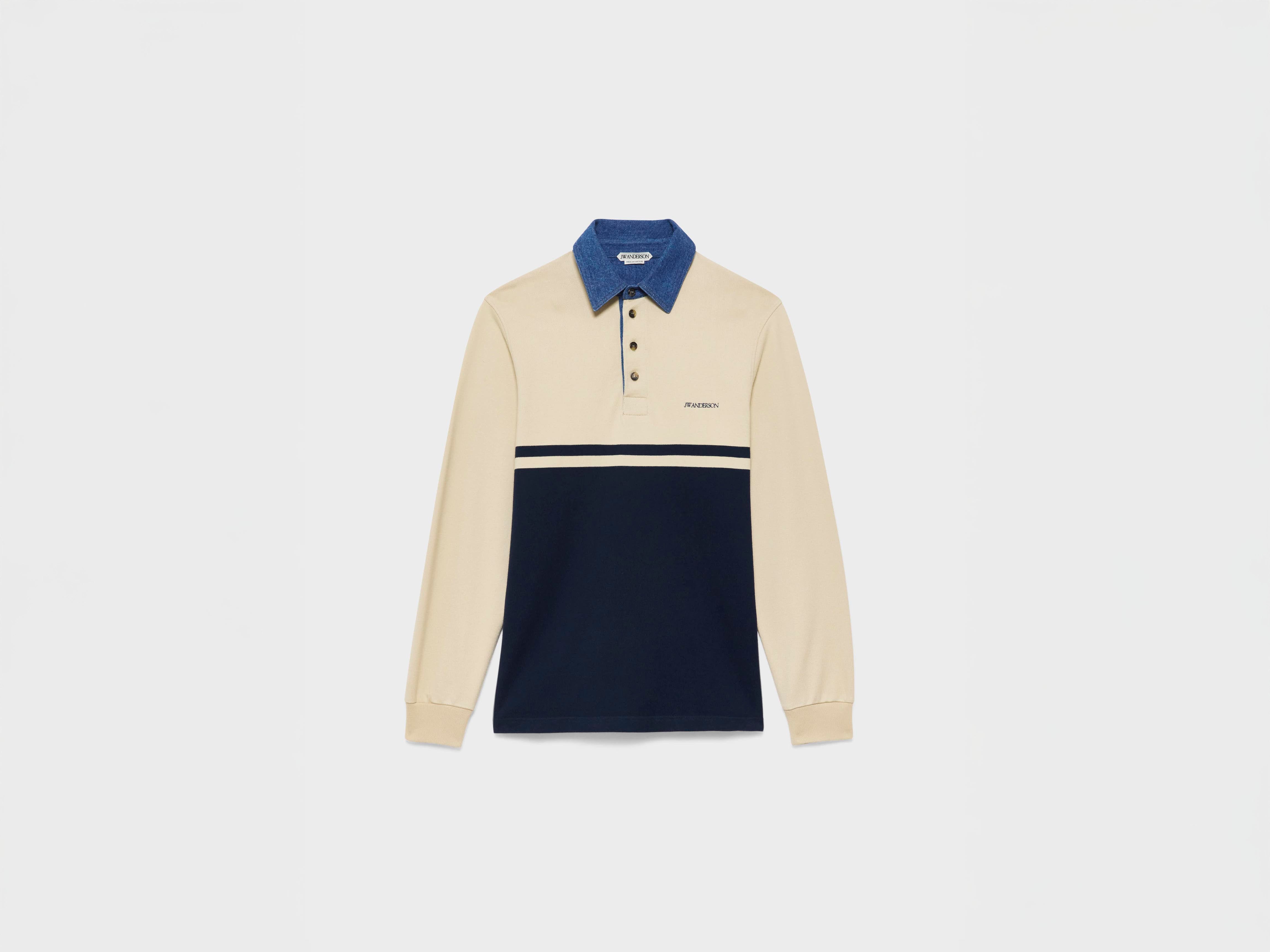J.W.Anderson Rugby Polo Damen off-white navy Langarm