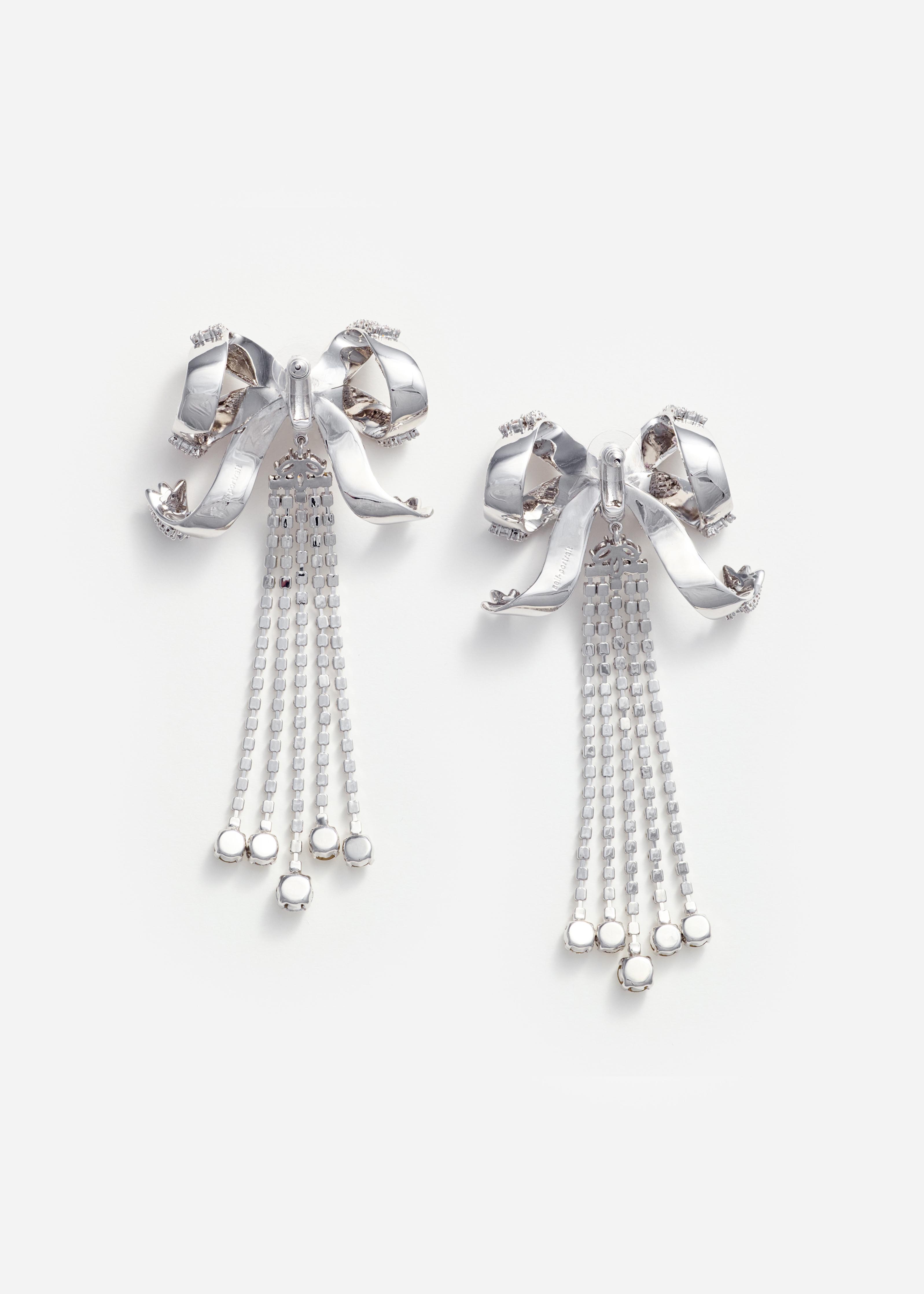 Self Portrait Large Crystal Bow Ohrringe Silber Kristall