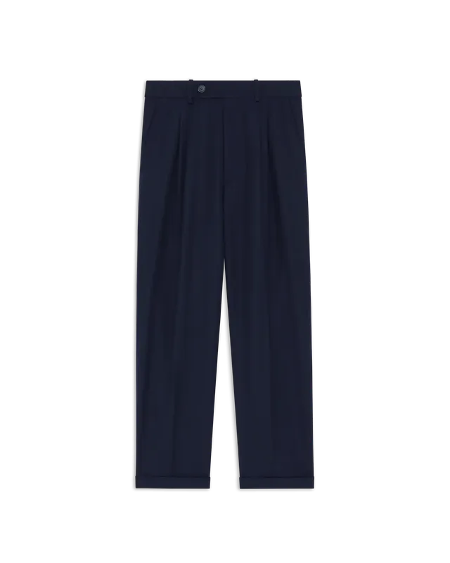 Drôle De Monsieur Pantalon Cropped Hose Navy Wolle
