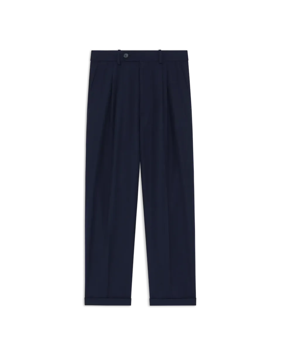 Drôle De Monsieur Pantalon Cropped Hose Navy Wolle