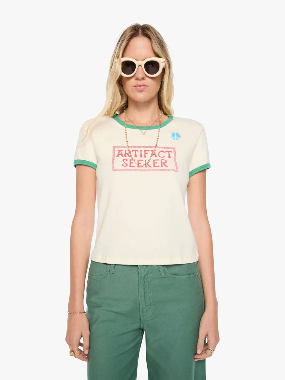 Mother The Itty Bitty Ringer T-Shirt Artifact Seeker Creme