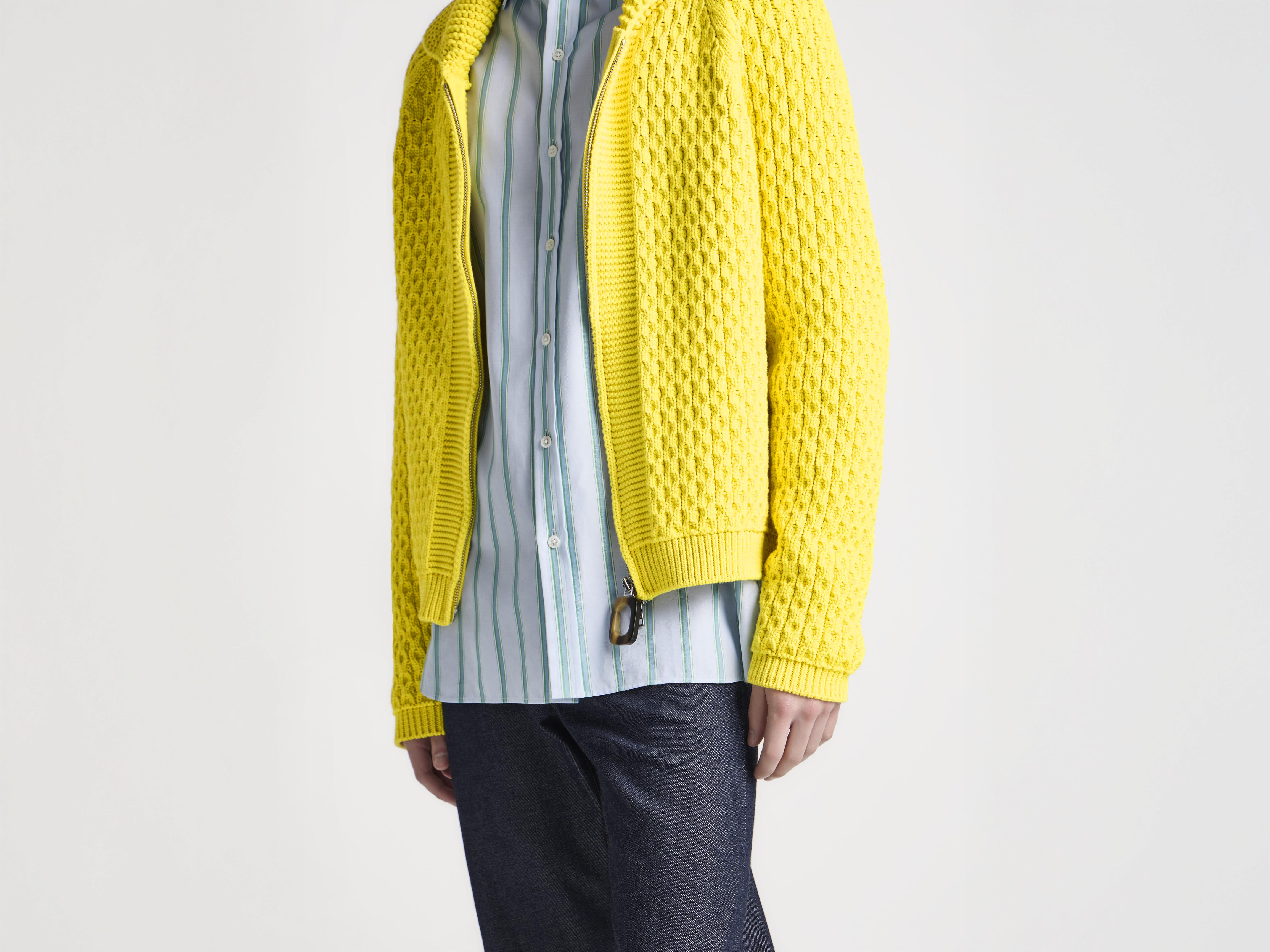 J.W. Anderson Cable Zip Jumper Herren Strickjacke Gelb