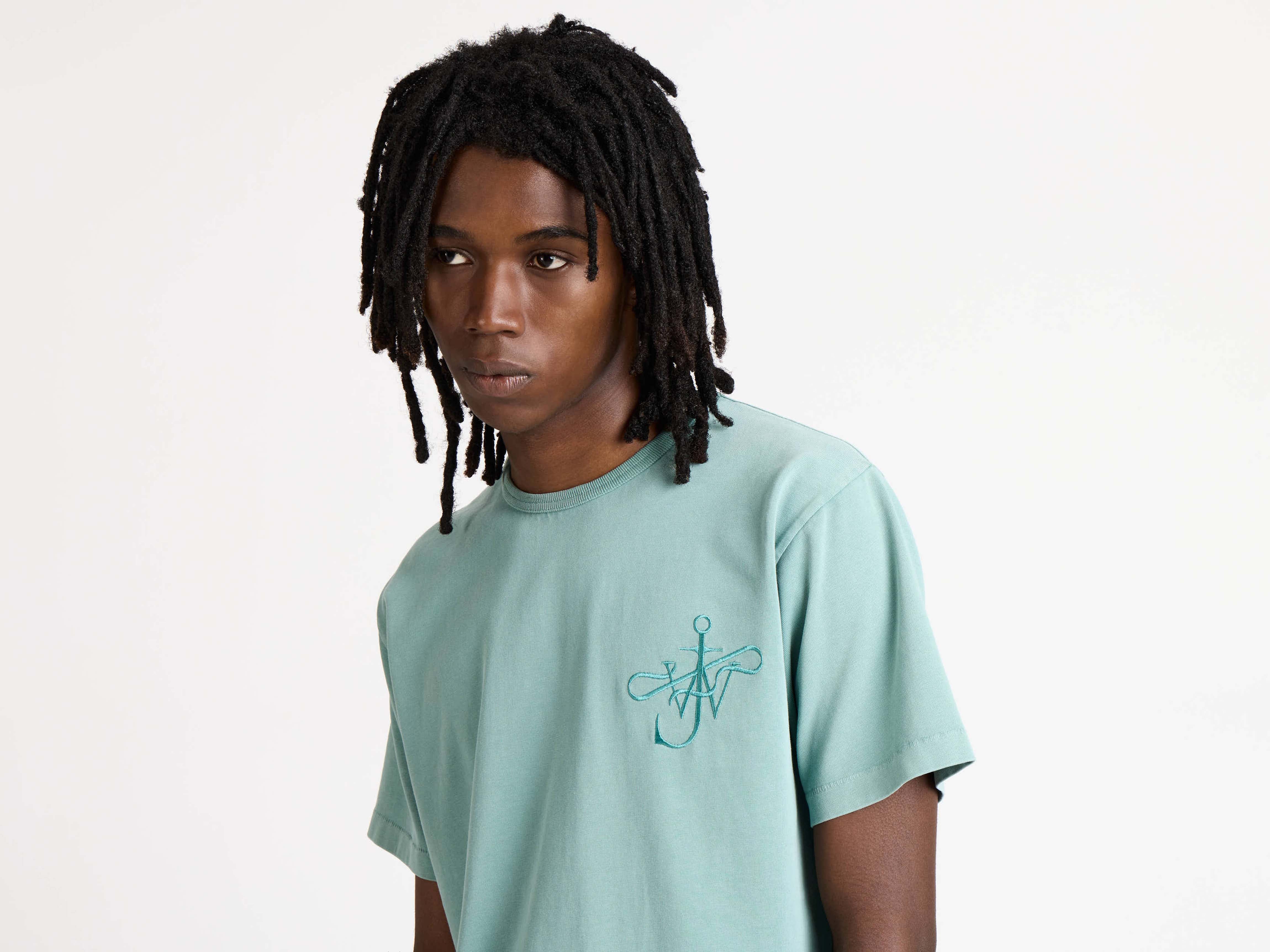 J.W.Anderson Shirts Ribbon Anchor T-Shirt Herren Washed Teal