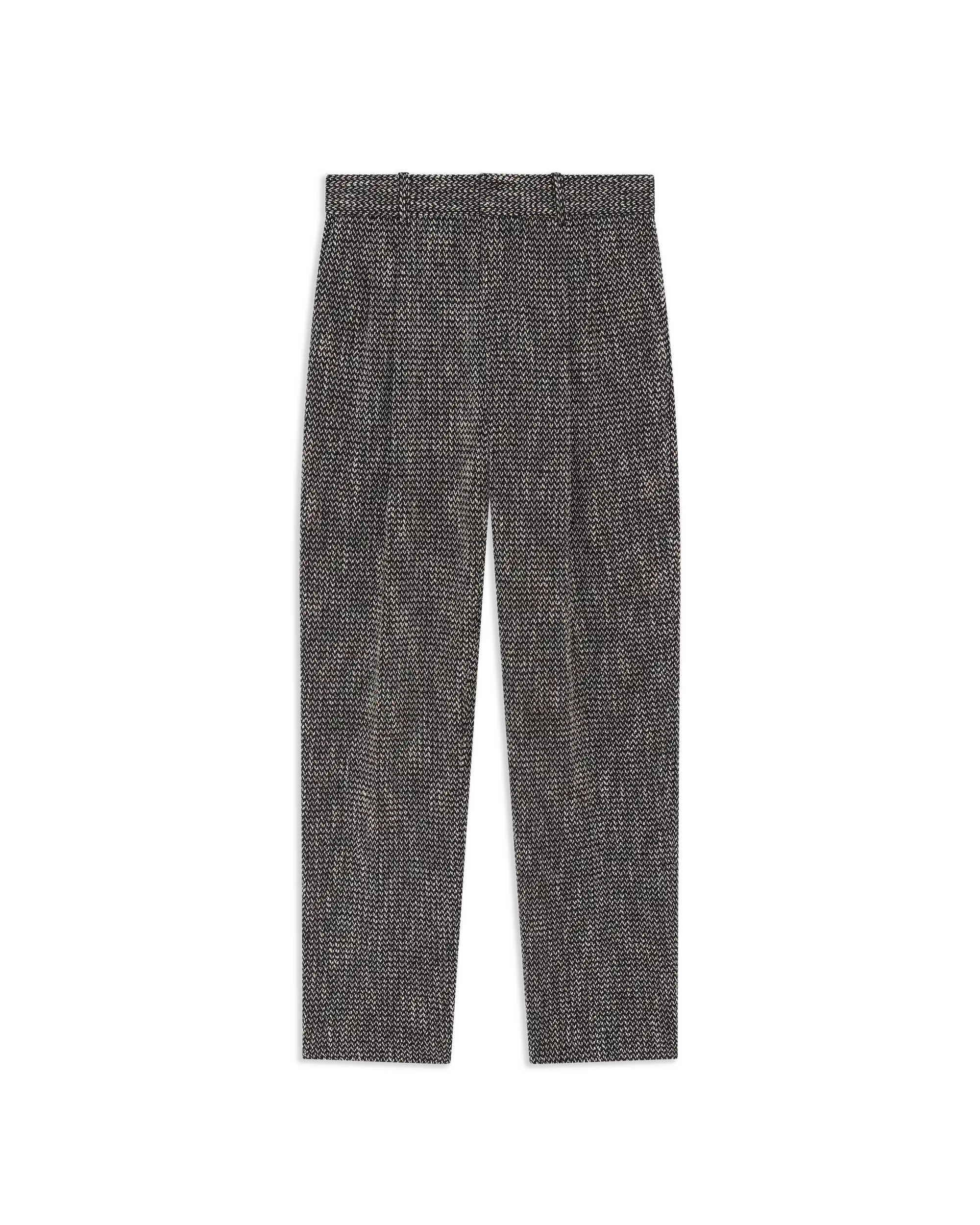 Drôle De Monsieur Tweed Hose Schwarz Wide Leg Wolle