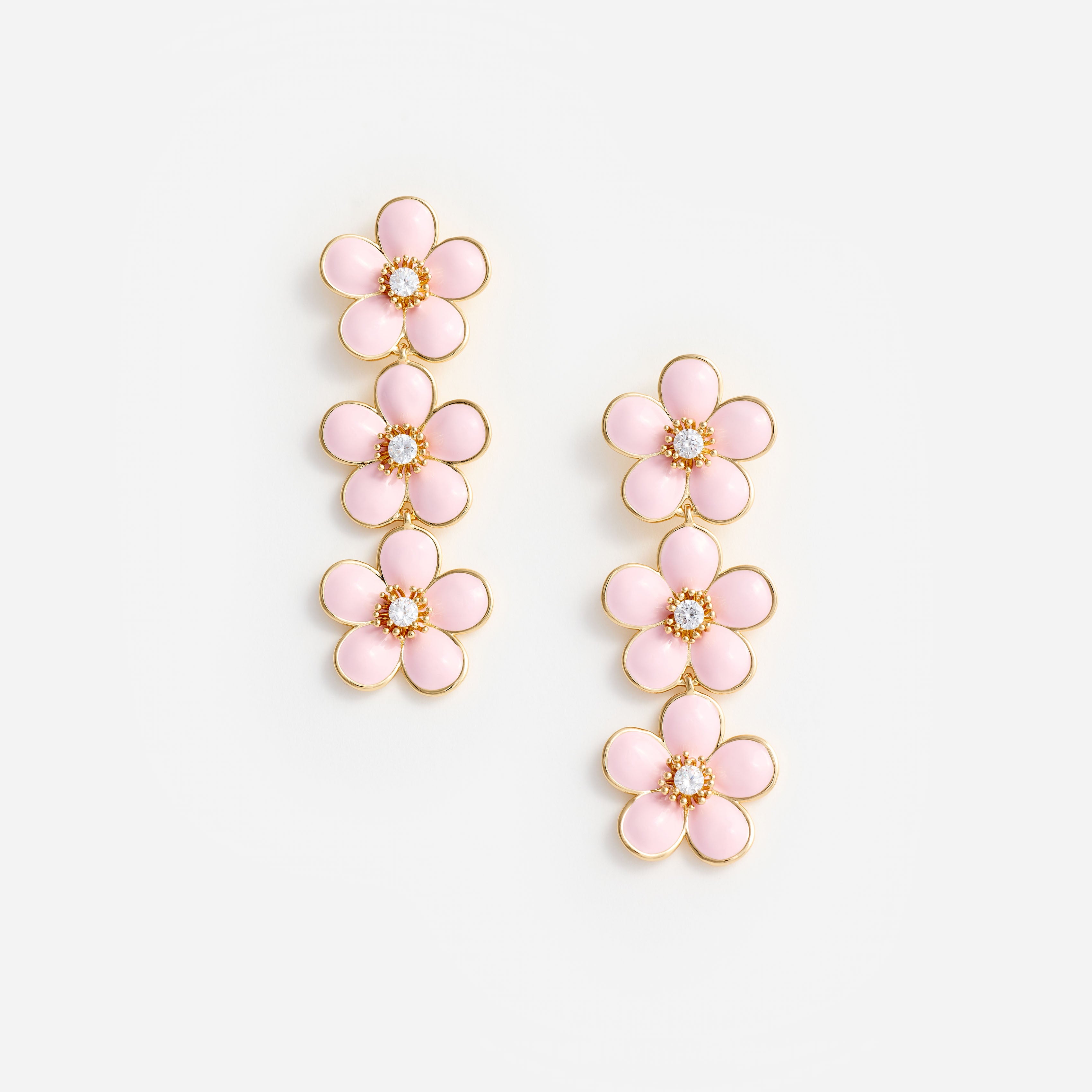 Self Portrait Pink Enamel Flower Ohrringe Rosa Tiered