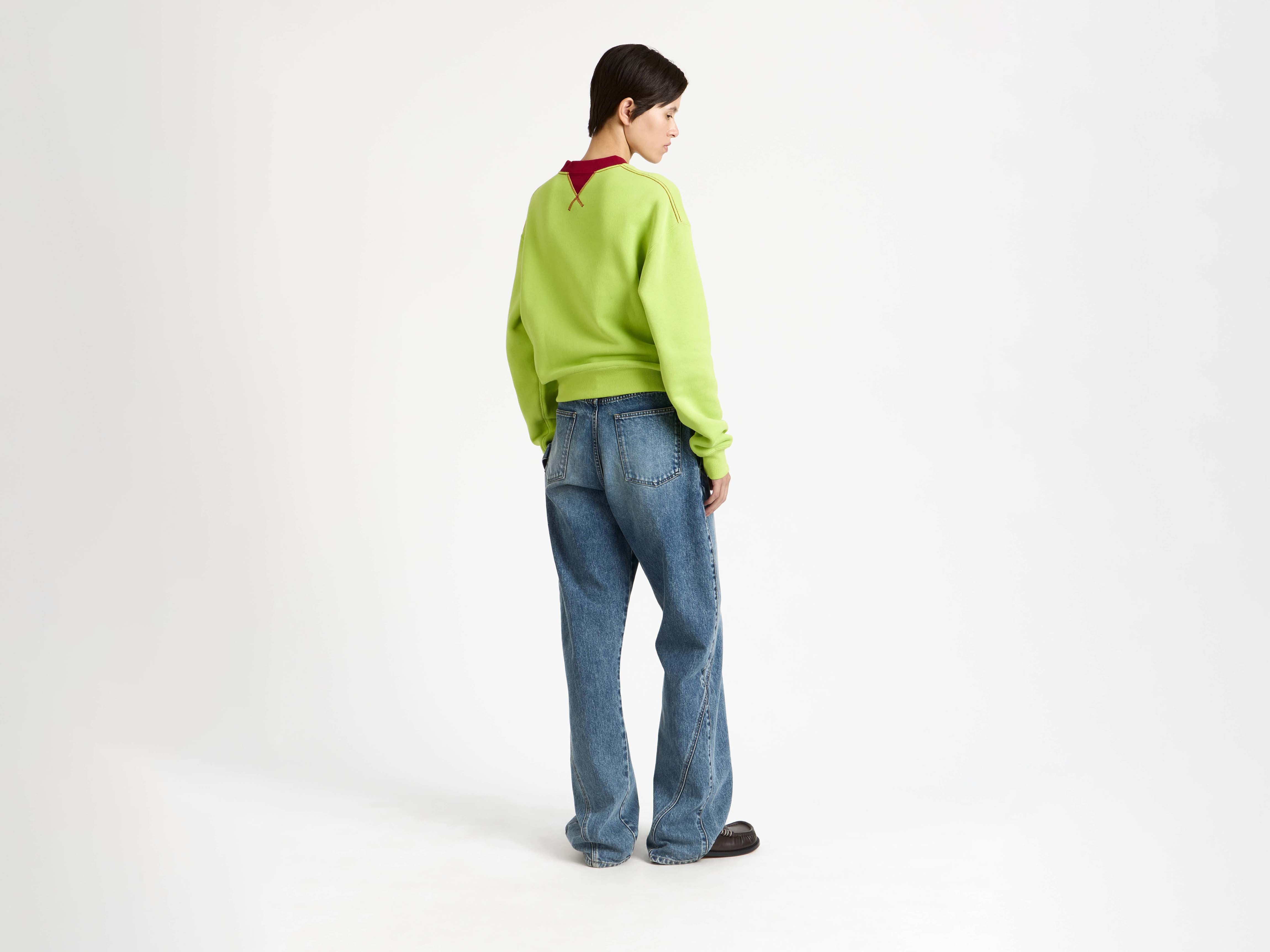 J.W.Anderson Contrast Collar Sweatshirt Lime Red Jersey