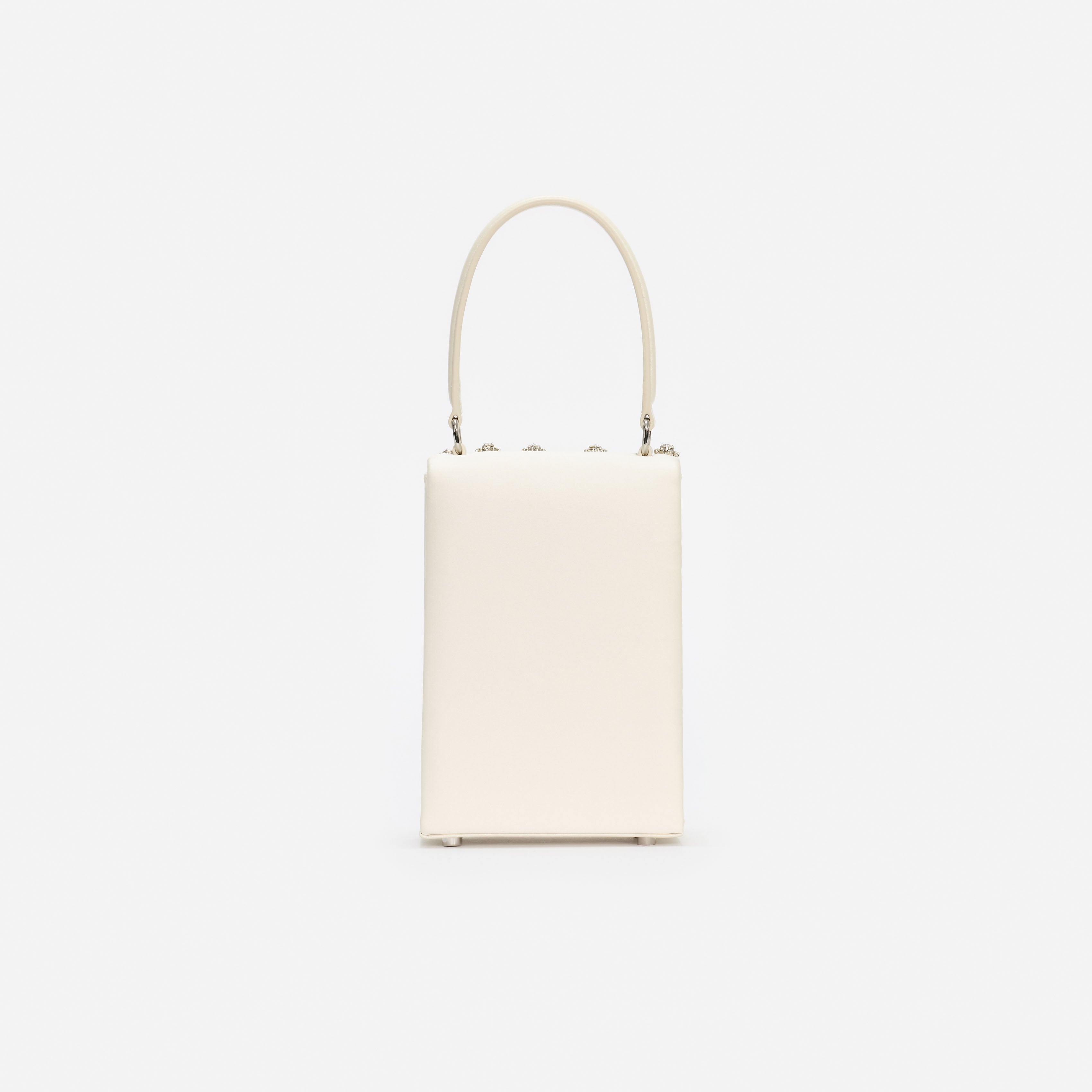 Self Portrait Crystal Mini Bow Bag Satin Creme One Size