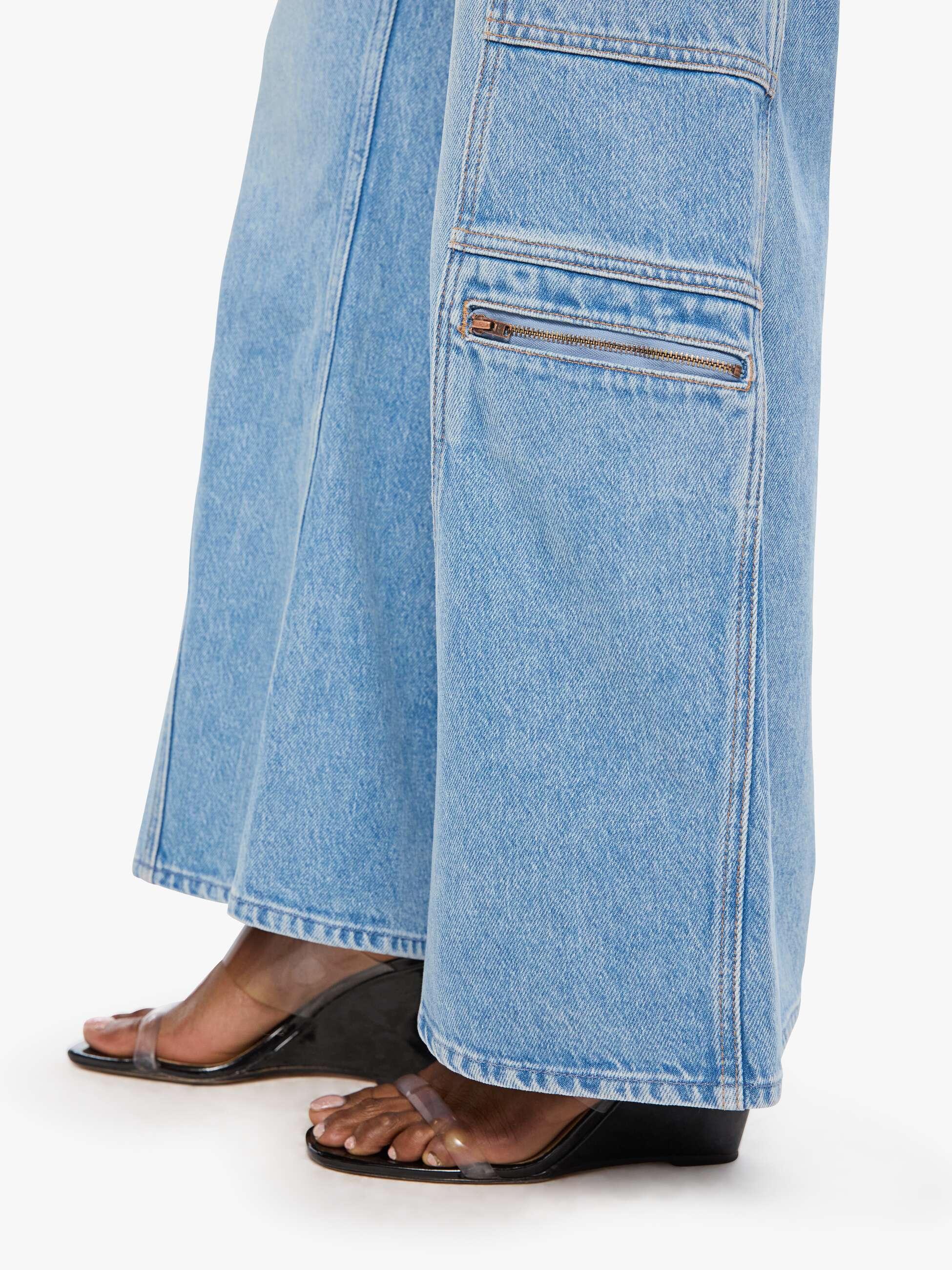 Mother Snacks Wide Leg Jeans Wishbone hellblau Relaxed