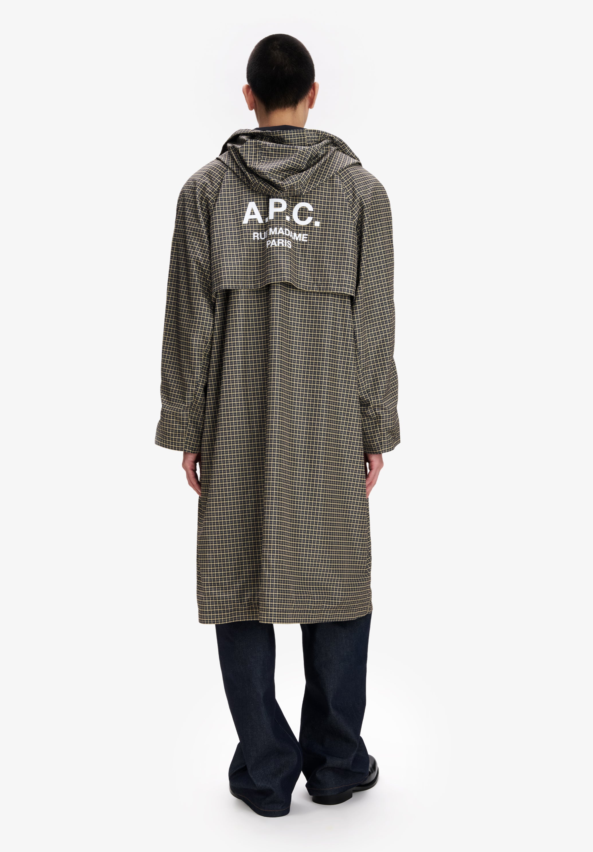 A.P.C. Lange weite khakifarbene Parka Mantel Khaki Unisex