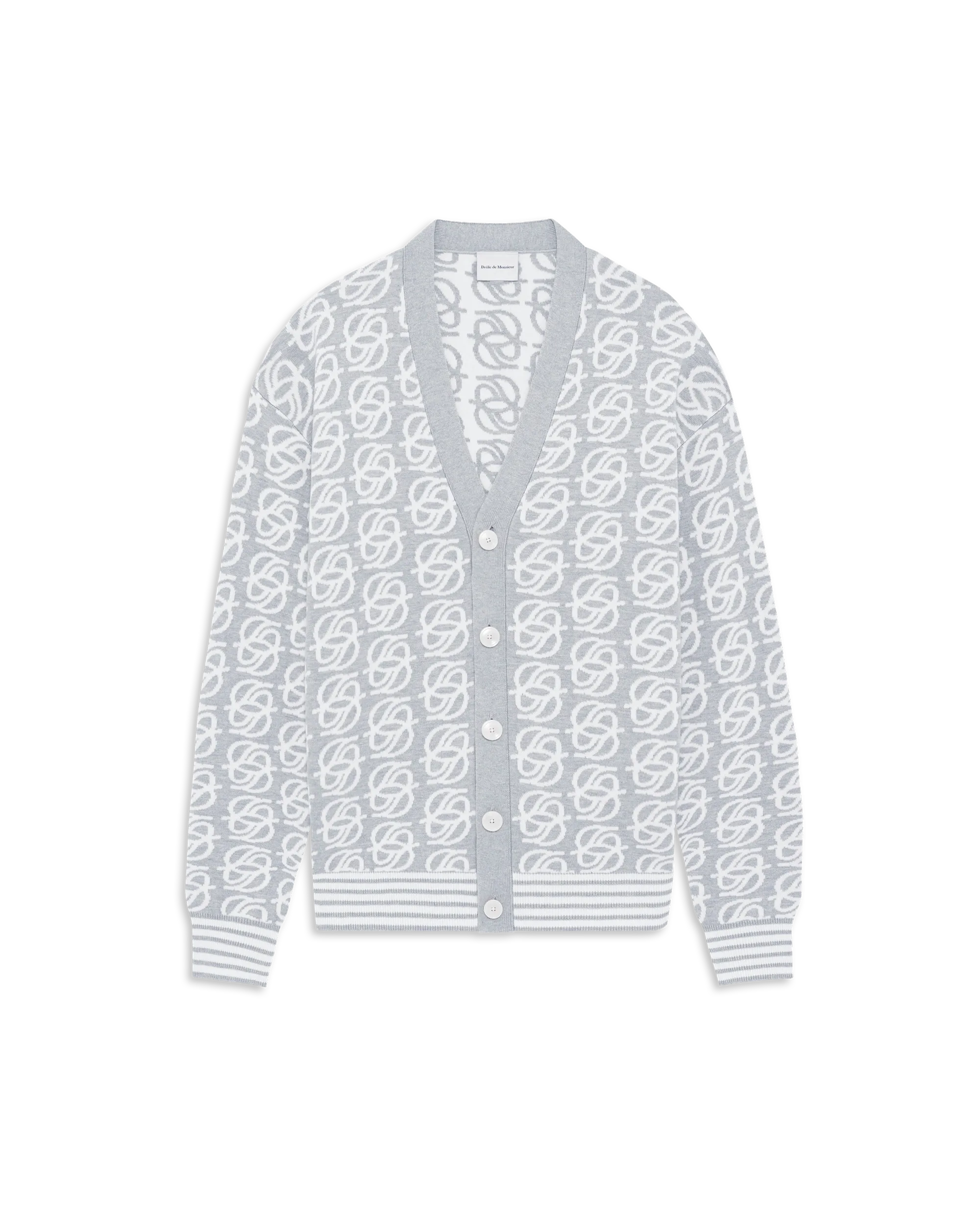 Drôle De Monsieur D Mirror Monogram Cardigan grau Baumwolle