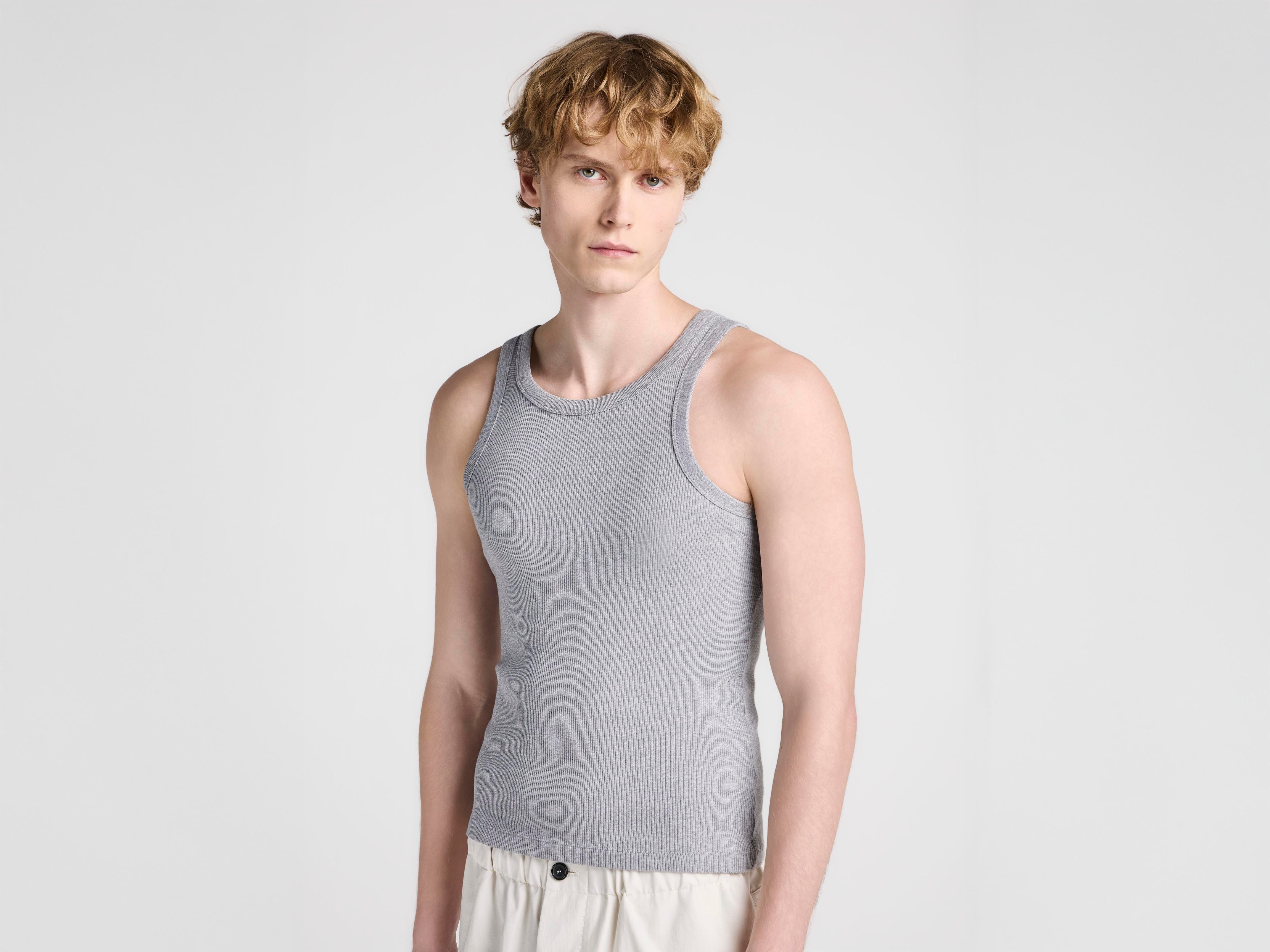 J.W.Anderson T-Shirts Rib Weste Herren Tanktop Grau Melange