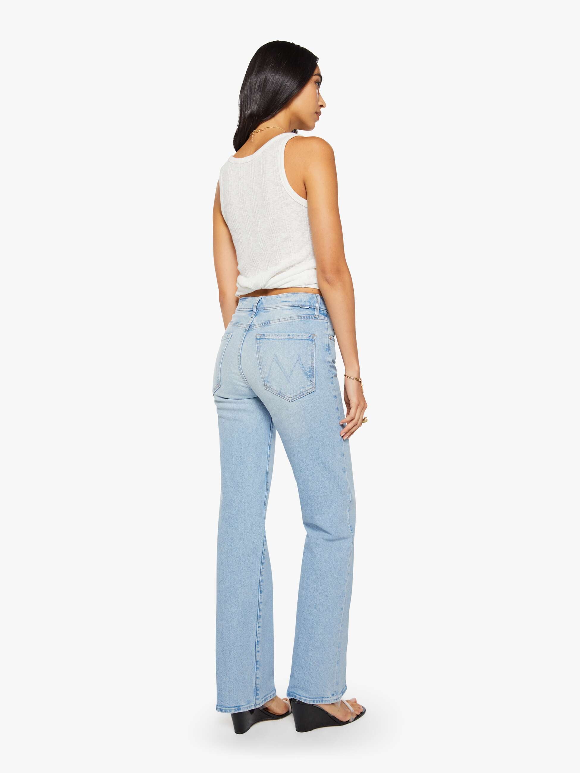 Mother The Kick It Jeans Fringe Benefits Hellblau Straight
