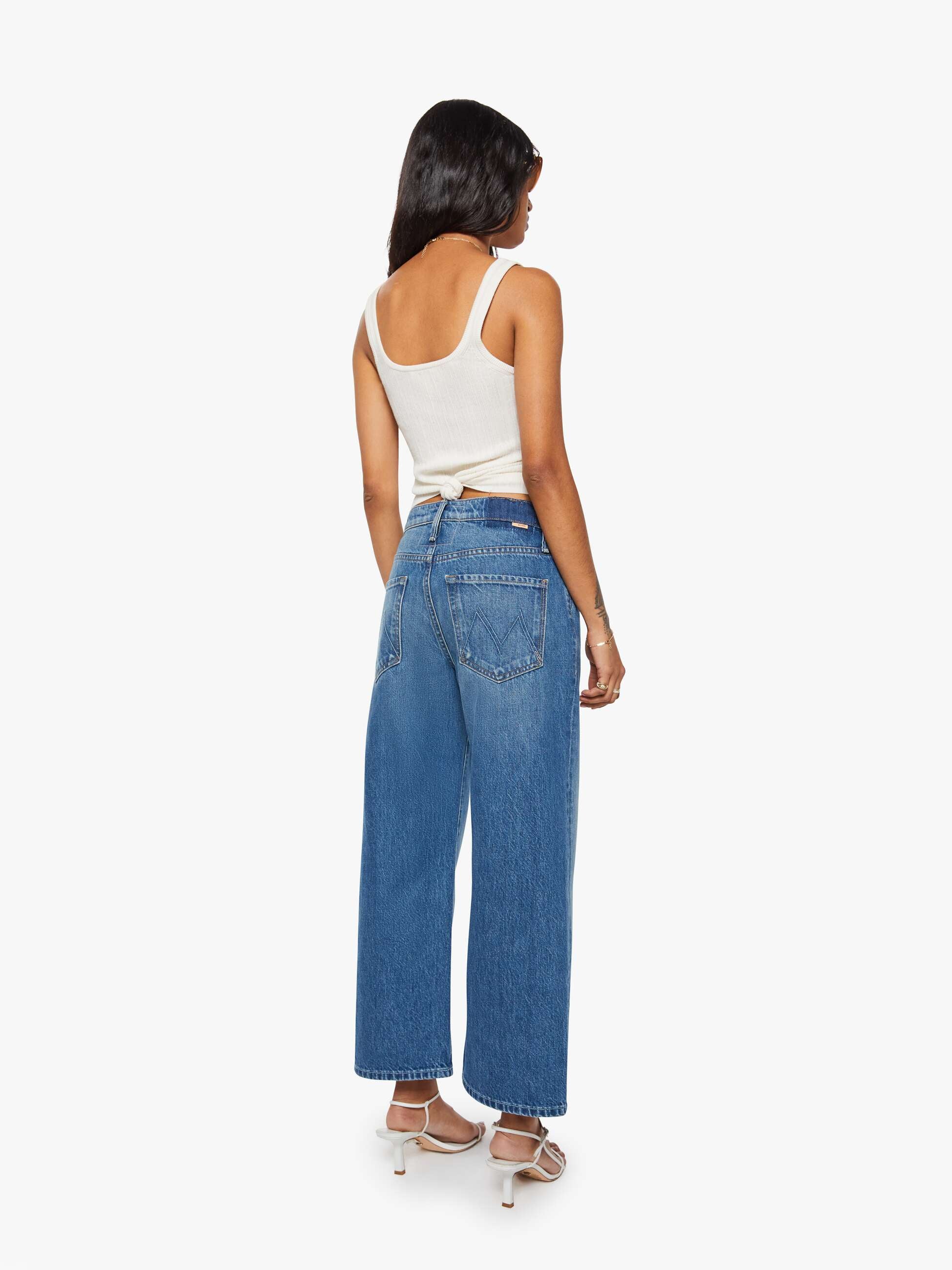 Mother Lil Dodger Flood Petite Jeans Green Thumb Gr. 23-34