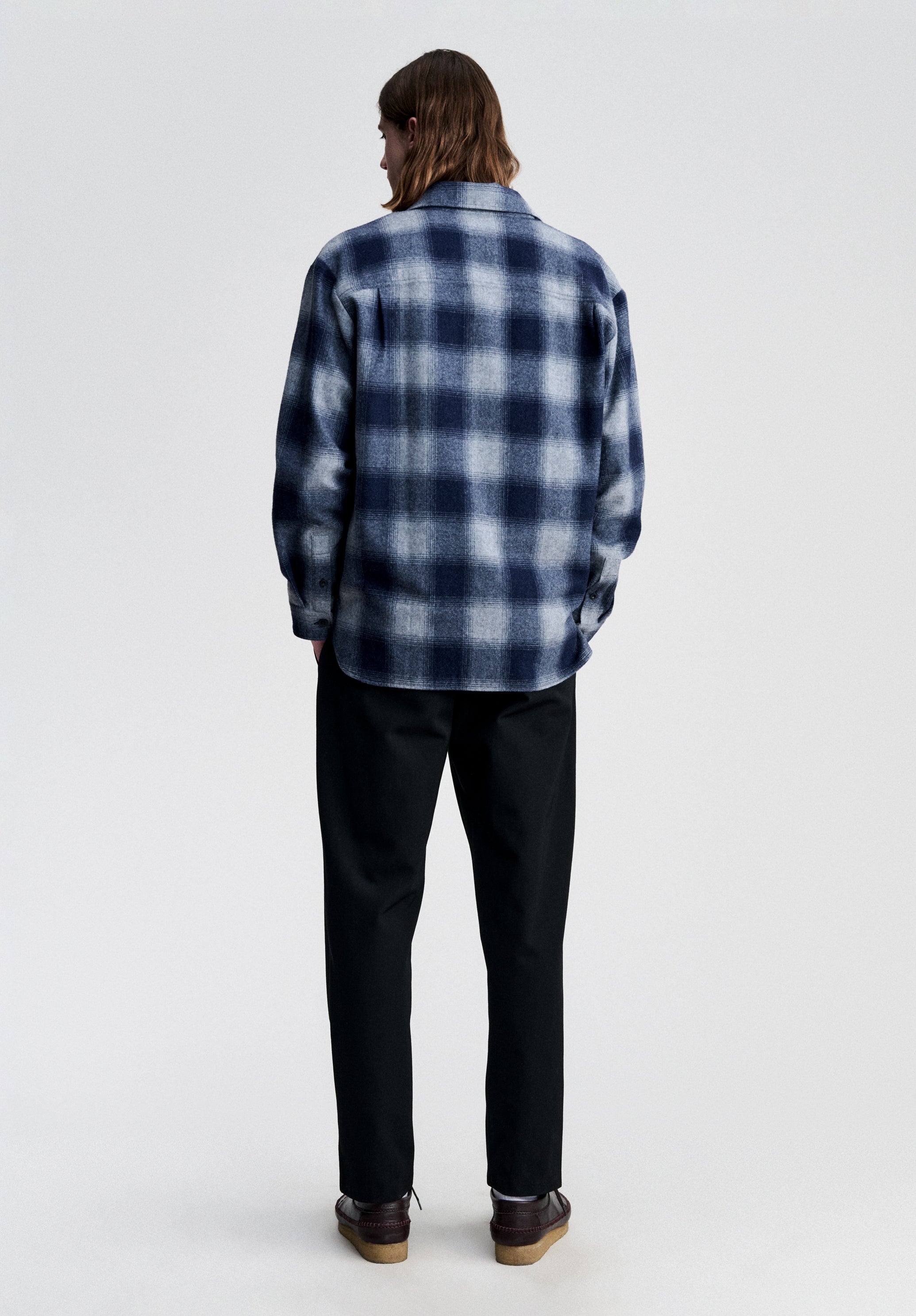 A.P.C. Shirts Overshirt kariert hellgrau Woll-Overshirt