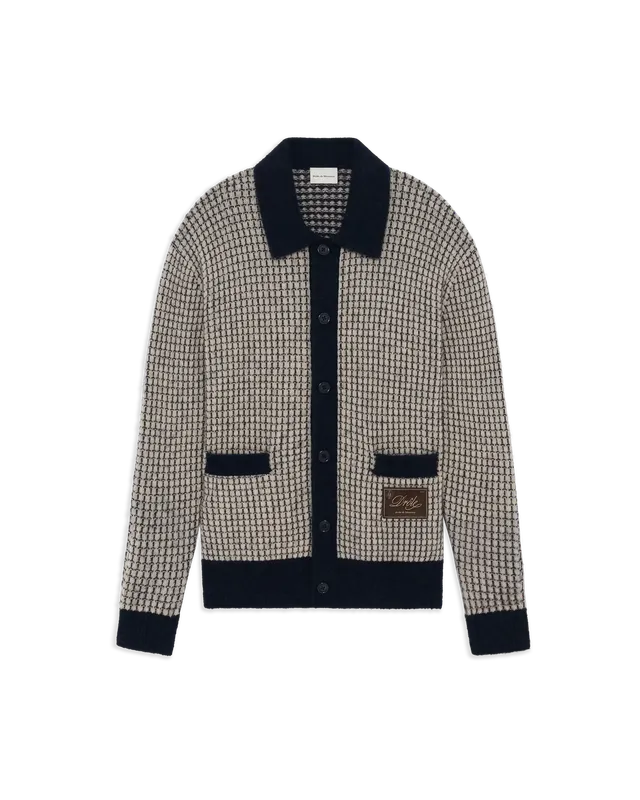 Drôle De Monsieur Waffle Cardigan Strickjacke Wolle Navy M