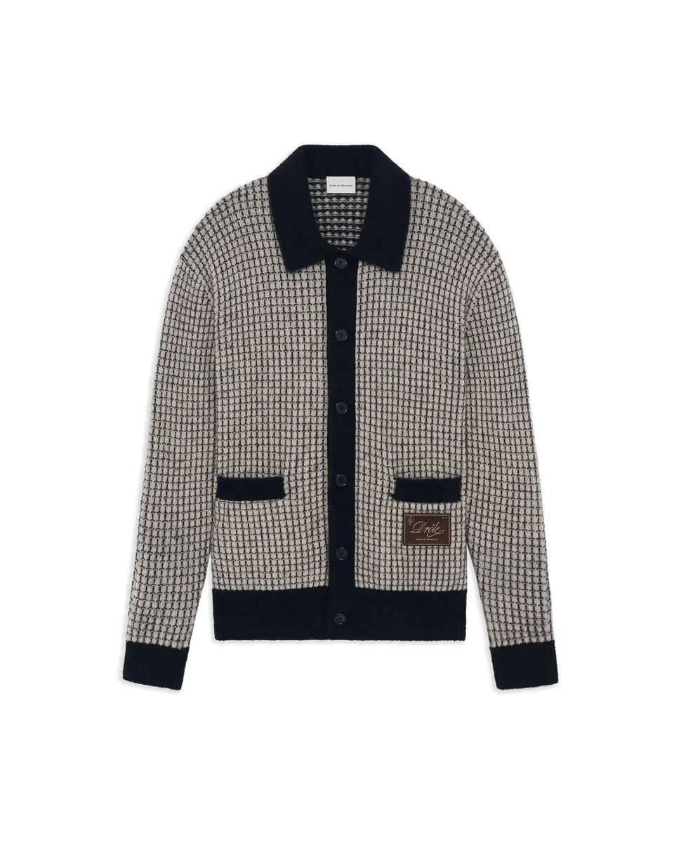 Drôle De Monsieur Waffle Cardigan Strickjacke Wolle Navy M