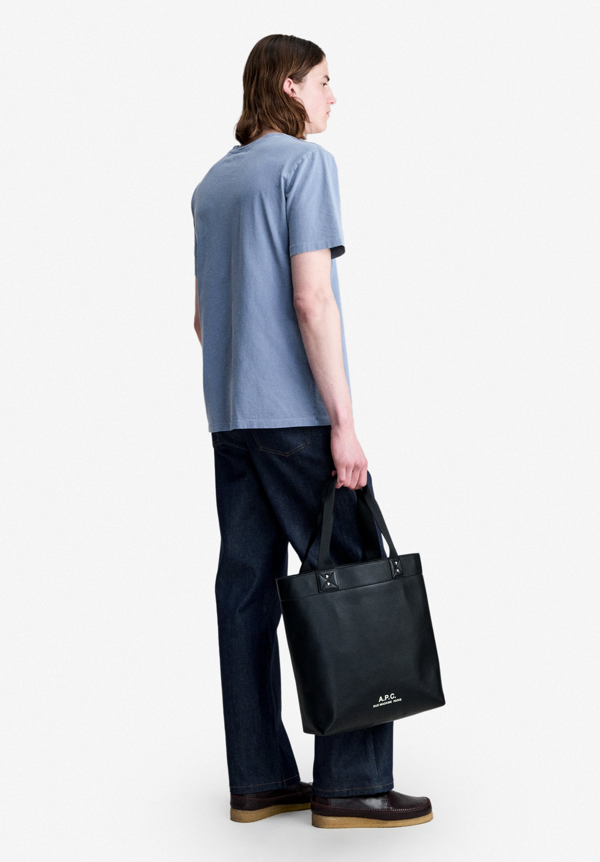 A.P.C. Rue Madame T-Shirt graublau Bio-Baumwolle