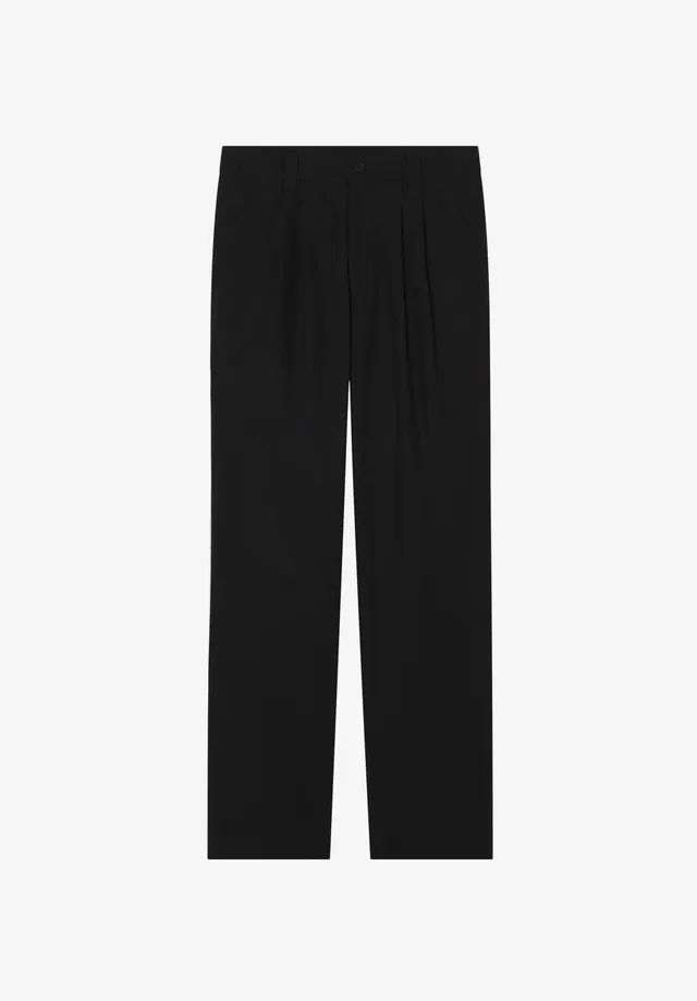 A.P.C. PANTS Weite schwarze Bundfaltenhose 44 Stoff