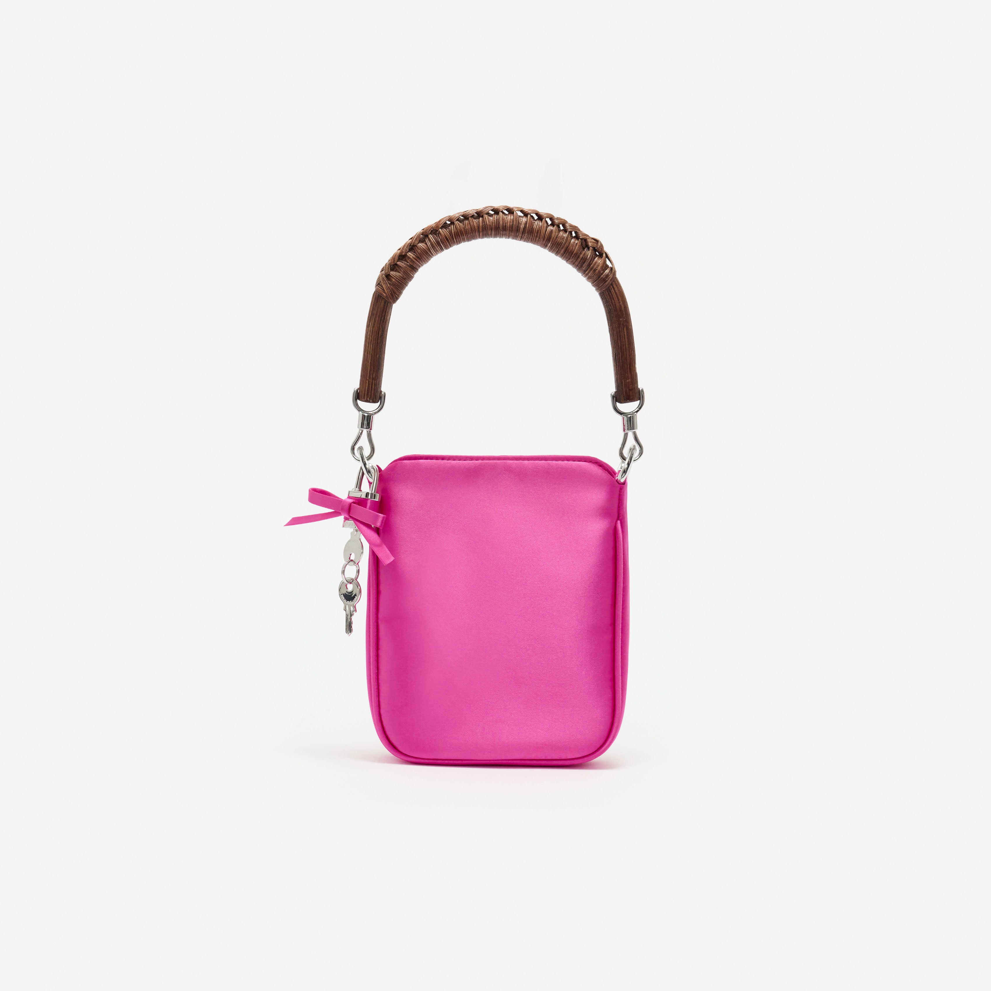 Self Portrait Pink Satin Mini Tote Tasche Pink One Size