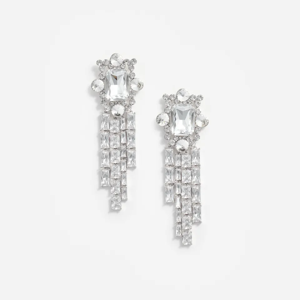 Self Portrait Silver Crystal Cluster Ohrringe Silber One Size