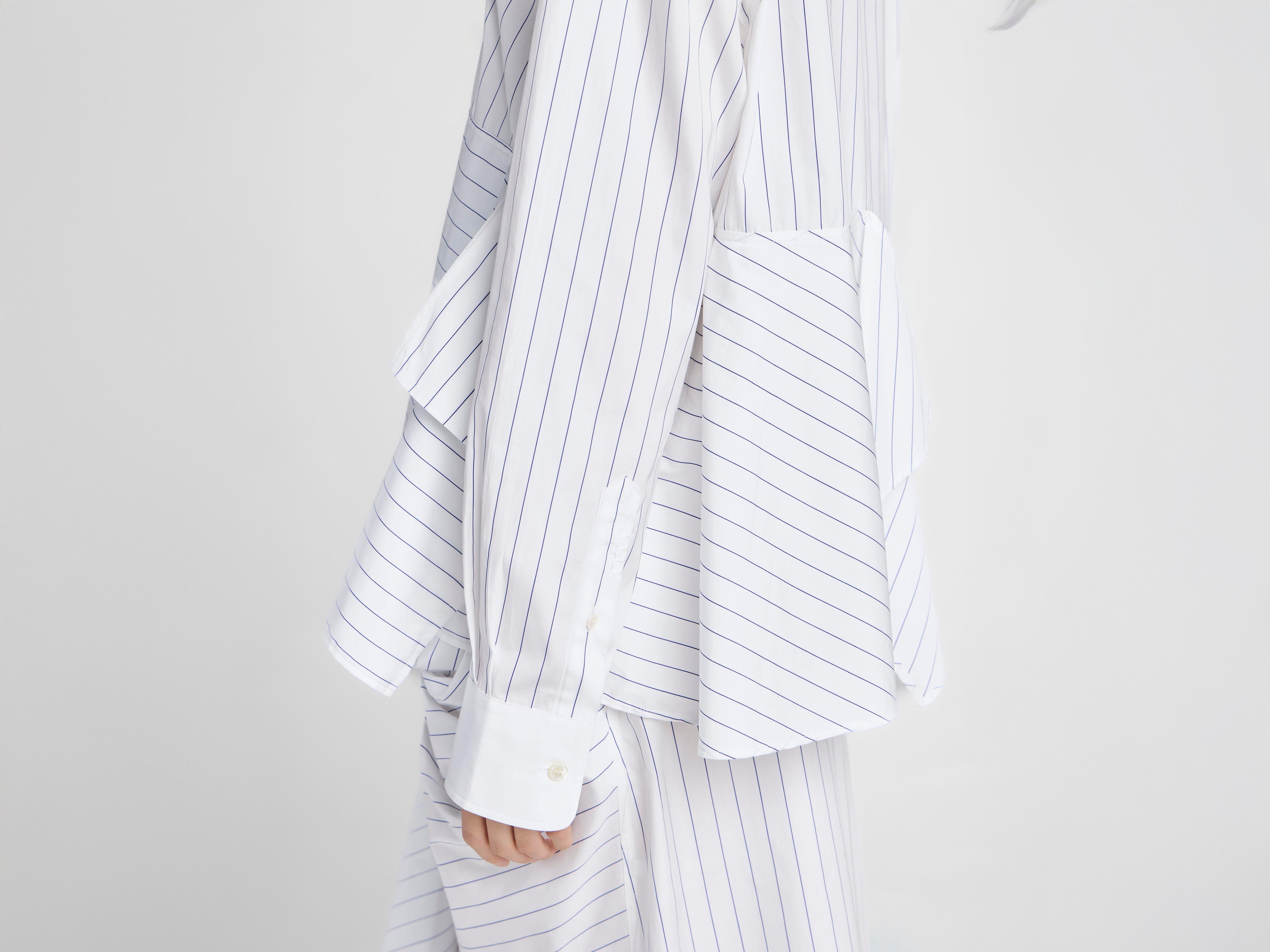 J.W.Anderson Asymmetric Draped Bluse Weiß Blau Damen