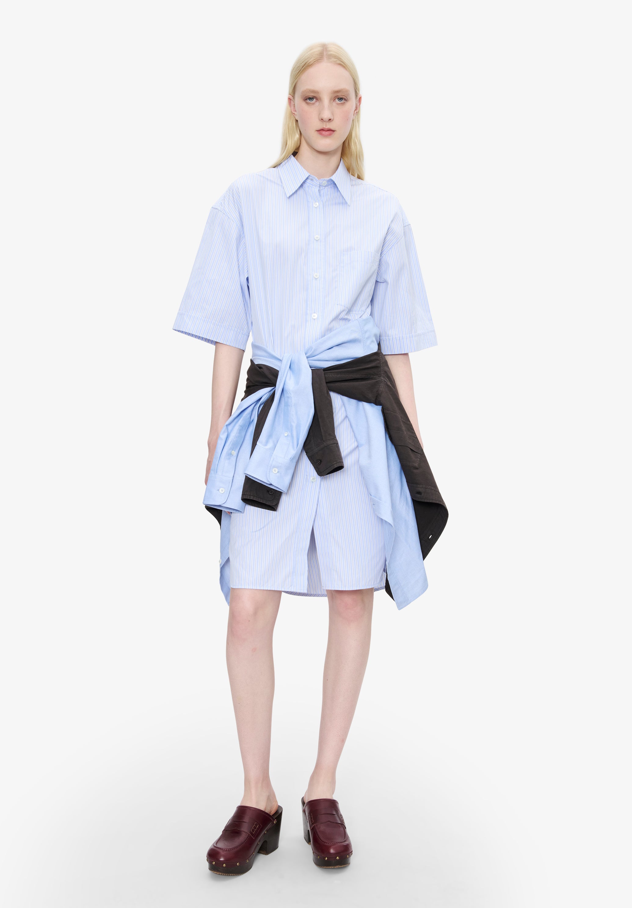 A.P.C. Chiara Kleid 38 blau gerade Ueberknie