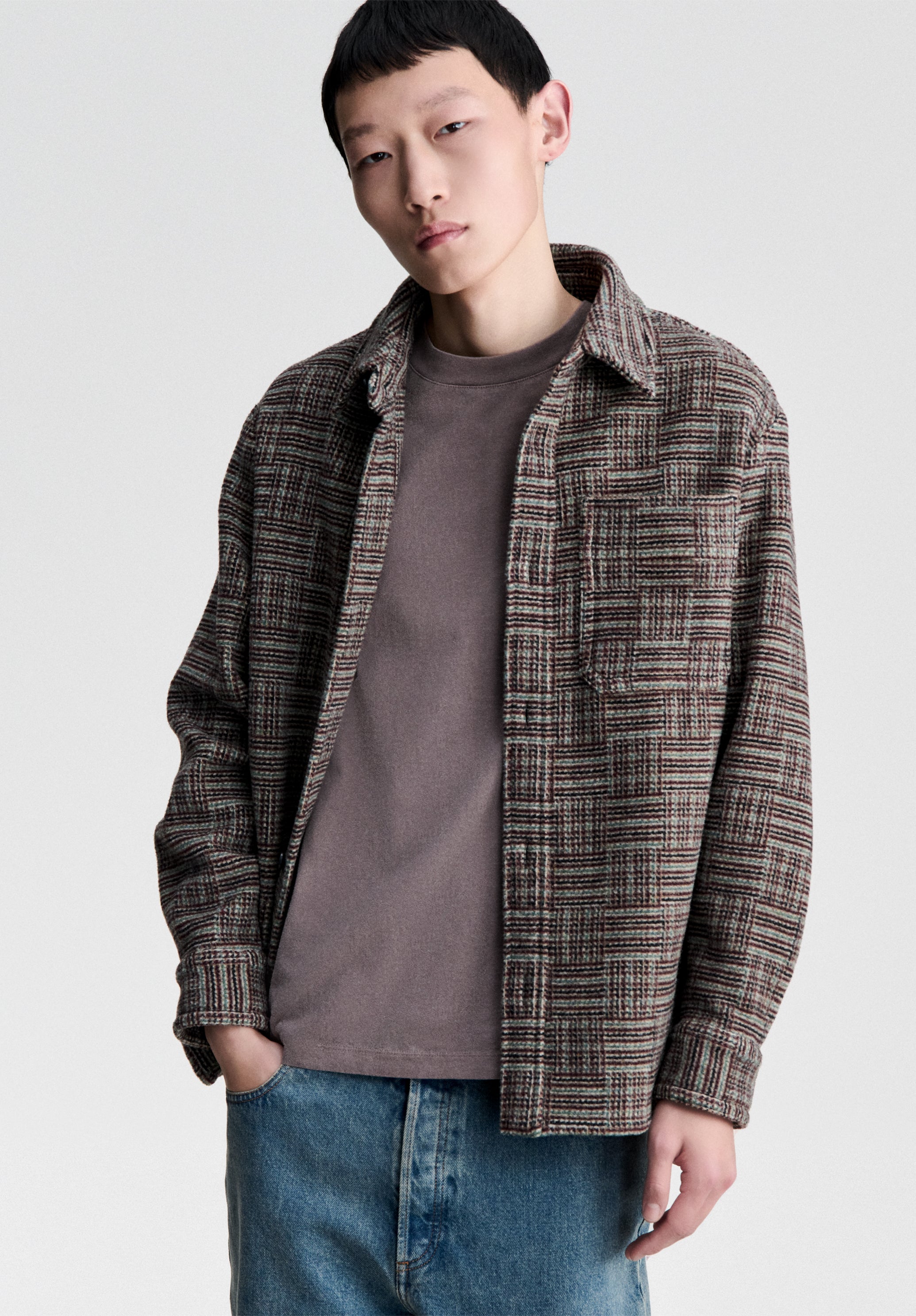 A.P.C. Overshirt bordeauxrot dickes Überhemd Herren L