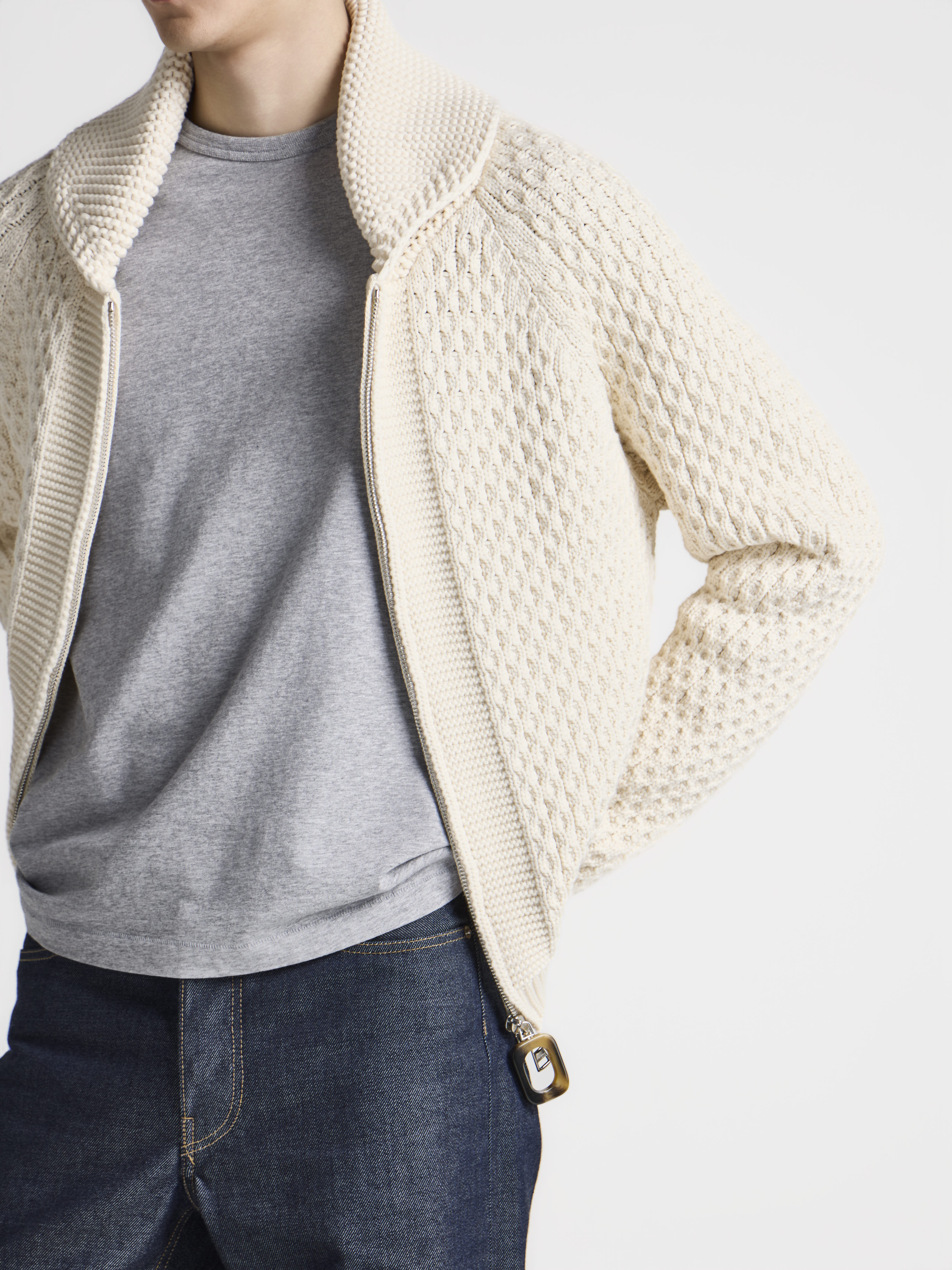 J.W.Anderson Cable Front Zip Pullover mit Zopfmuster