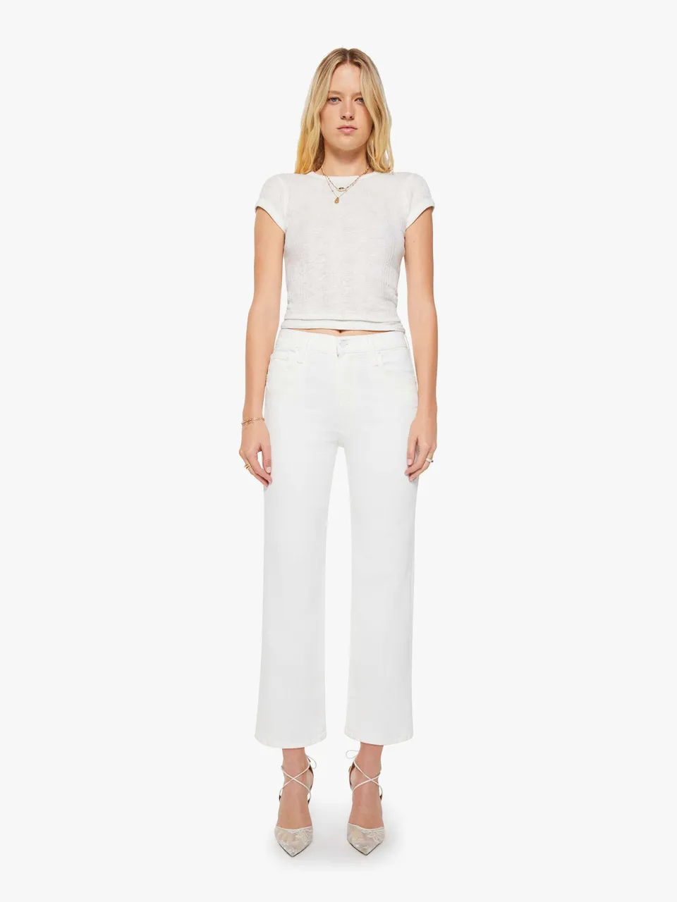 Mother The Rambler Zip Ankle Jeans Fairest Of Them All Weiß