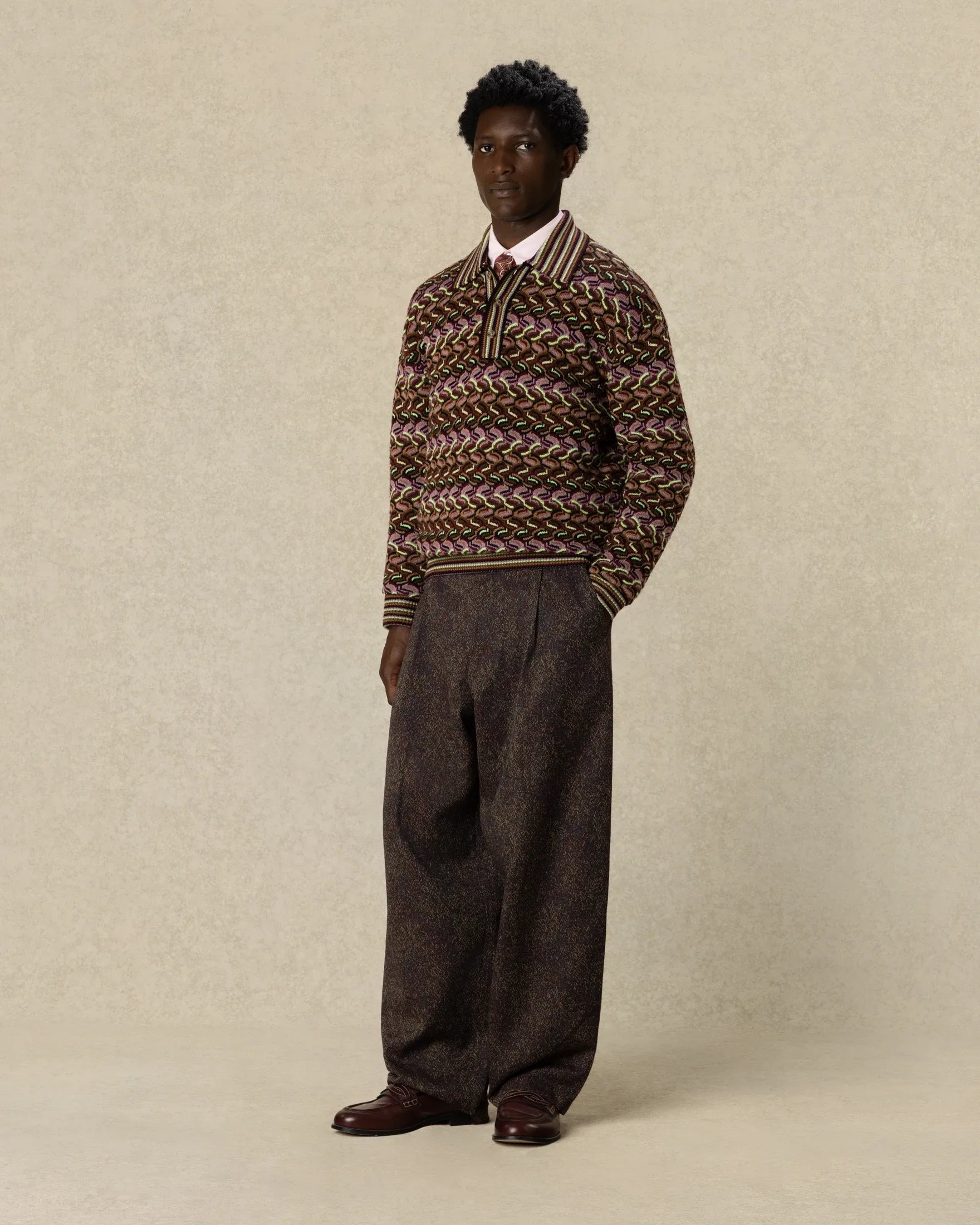 Drôle De Monsieur Coogie Longsleeve Polo Strickpolo Multicolor