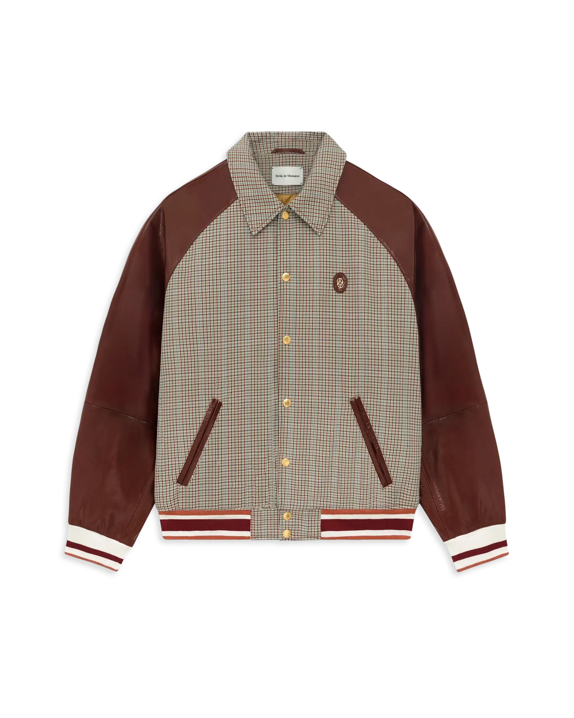 Drôle De Monsieur Veste Mix Cuir Jacke beige Leder