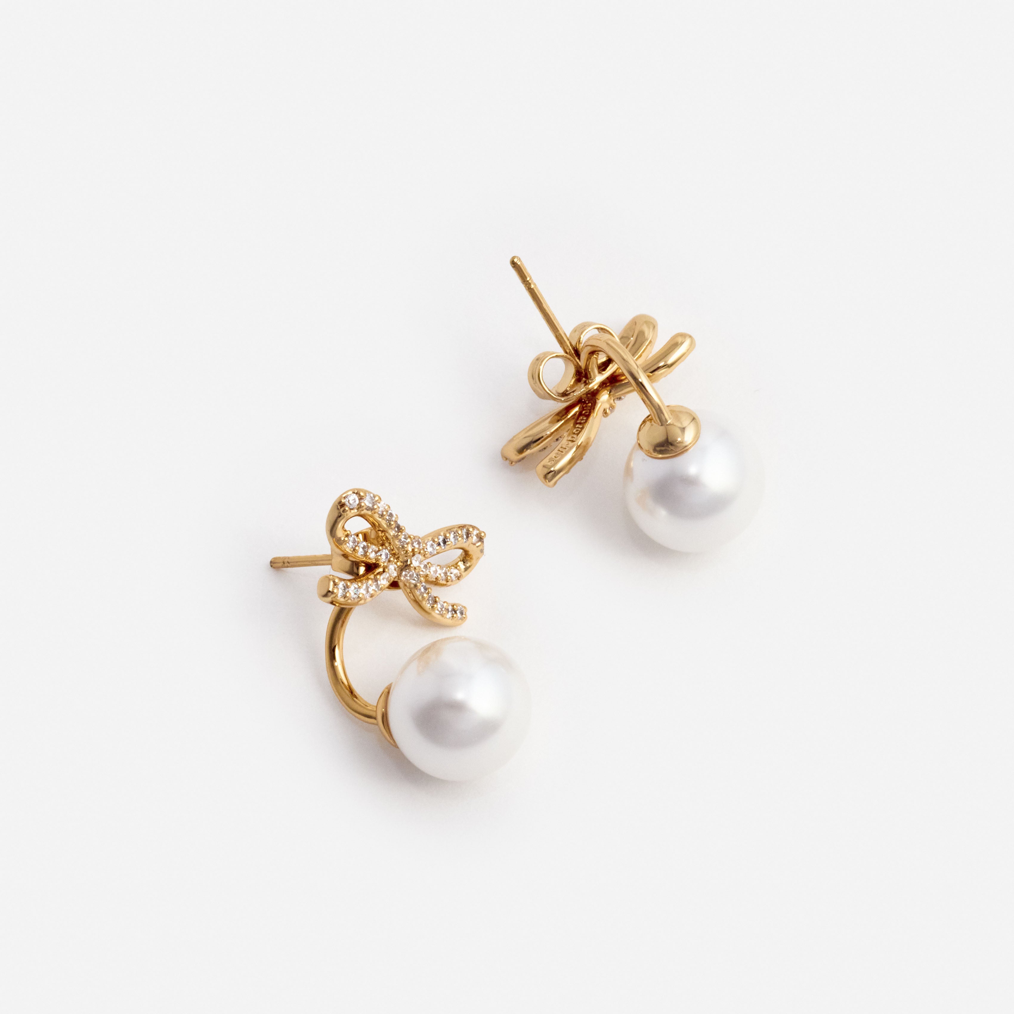 Self Portrait Gold Bow Pearl Ohrringe Gold One Size