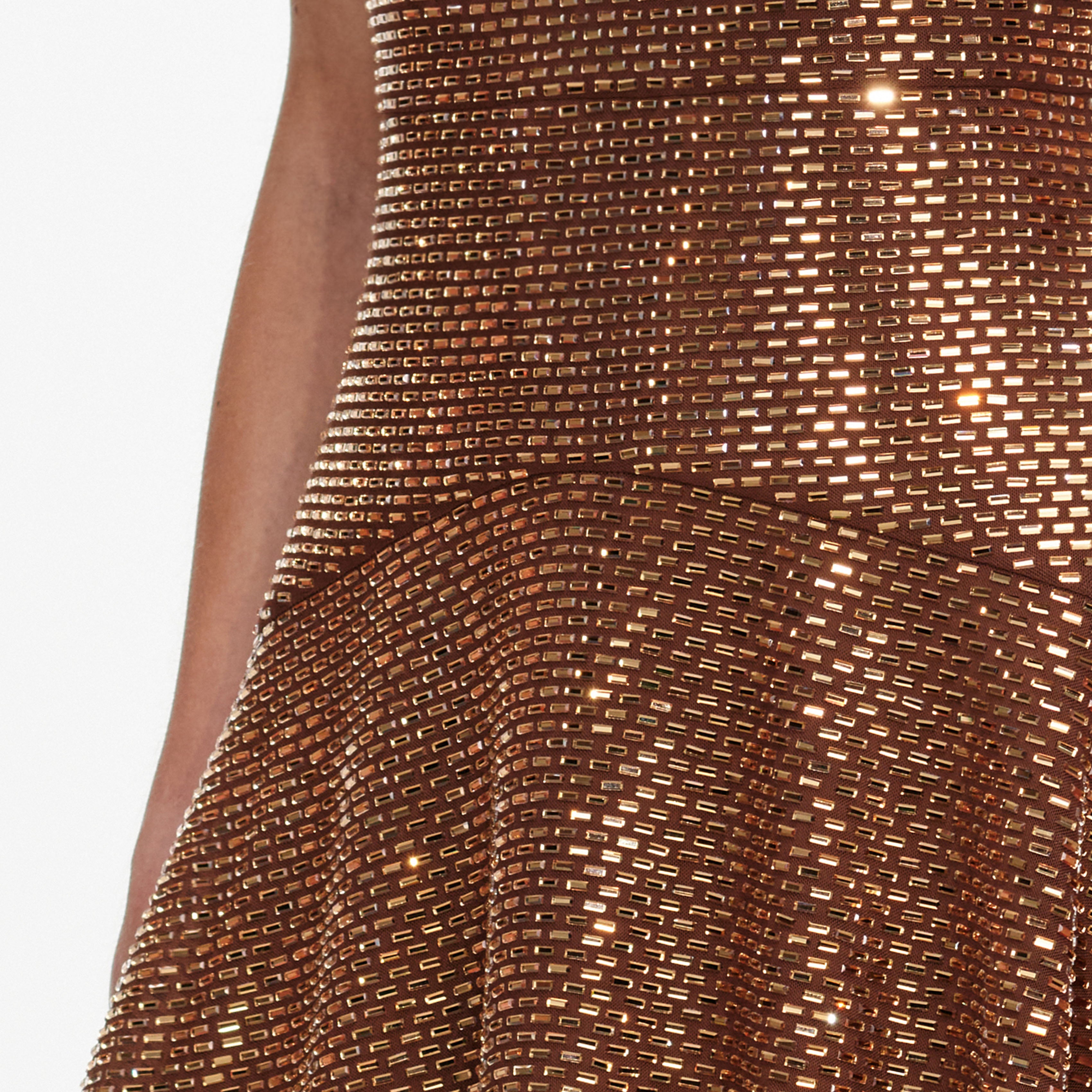 Self Portrait Rhinestone Strass Minikleid braun UK 8
