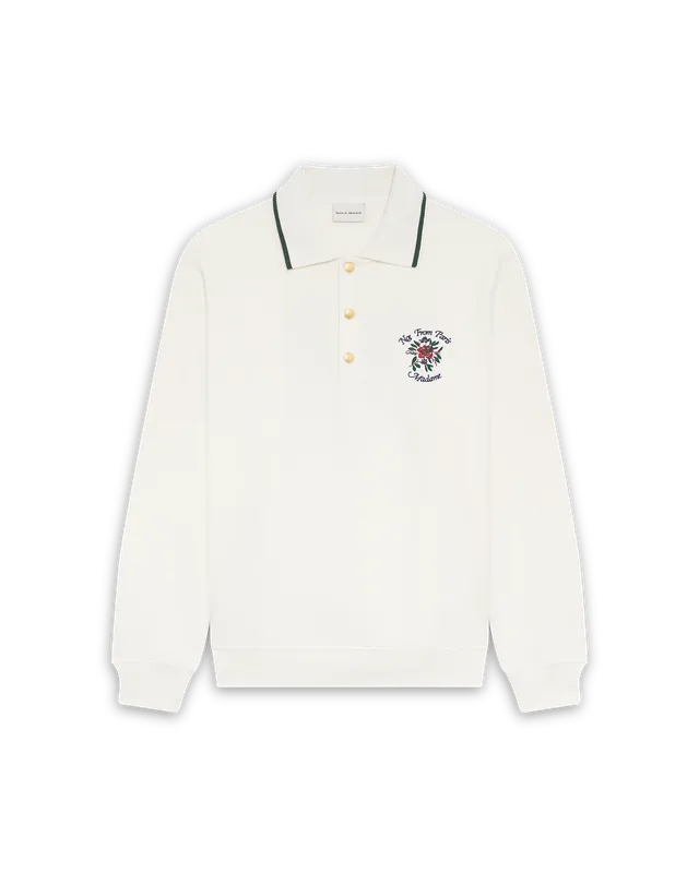 Drôle De Monsieur Le Polo Slogan Rose Polo Off-White Baumwolle