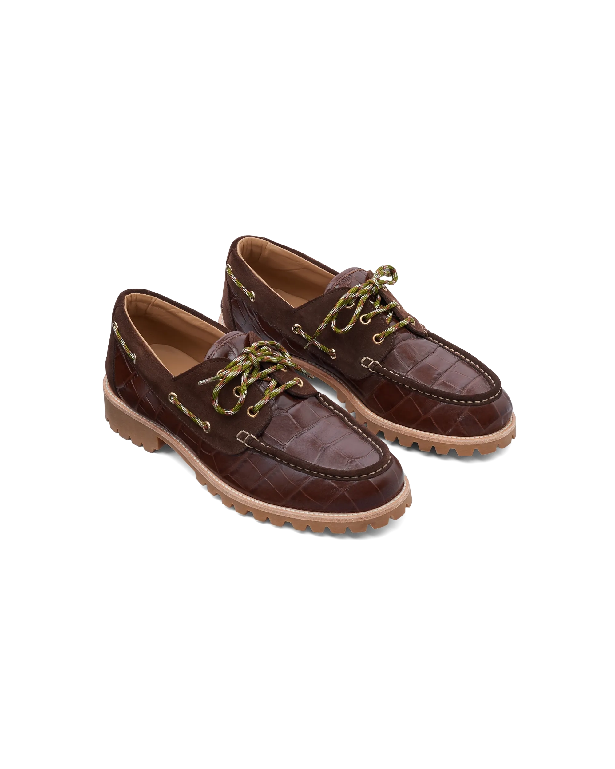 Drôle De Monsieur La Chaussure Bateau Croco Braun Leder