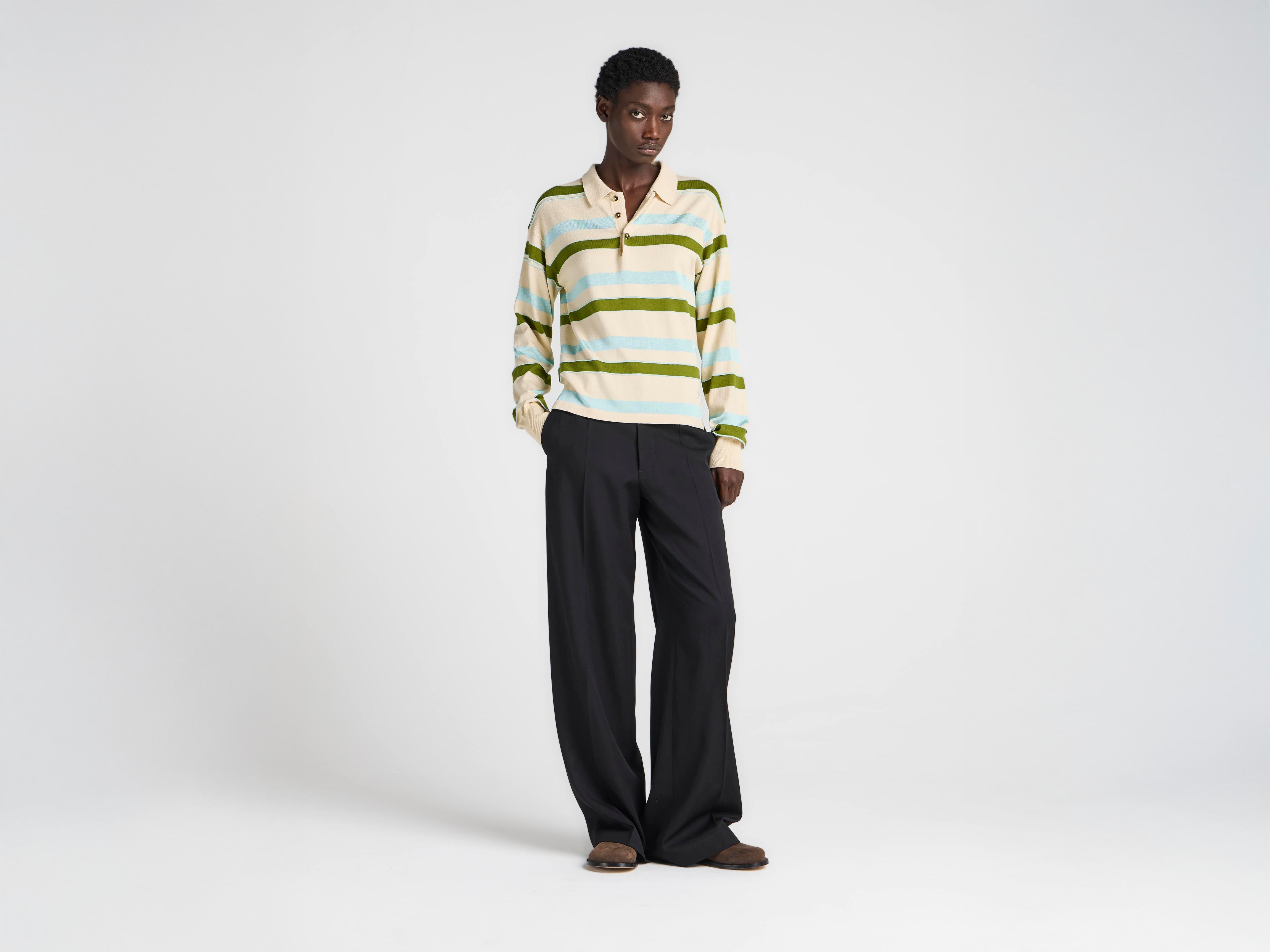 J.W.Anderson Rugby Polo Top Strick Ivory Damen Gestreift