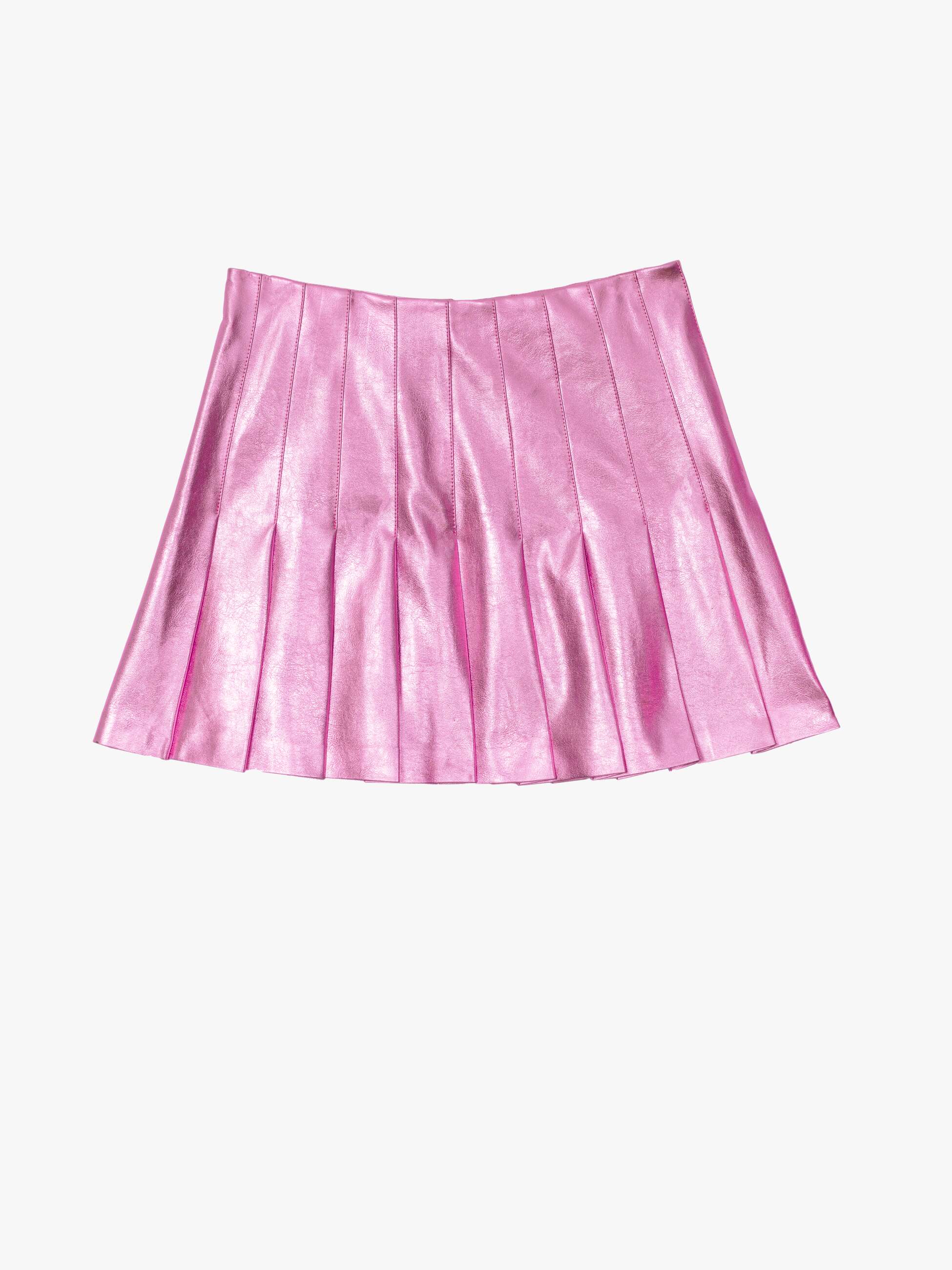 MOTHER Pleated Mini Skirt Rock Hoop Earrings Rosa