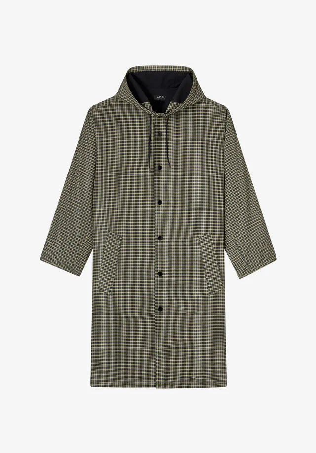 A.P.C. Lange weite khakifarbene Parka Mantel Khaki Unisex