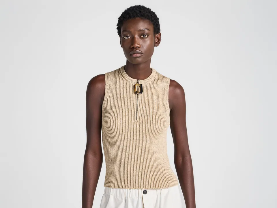 J.W.Anderson Zip Tank Top Trägertop Sand Damen