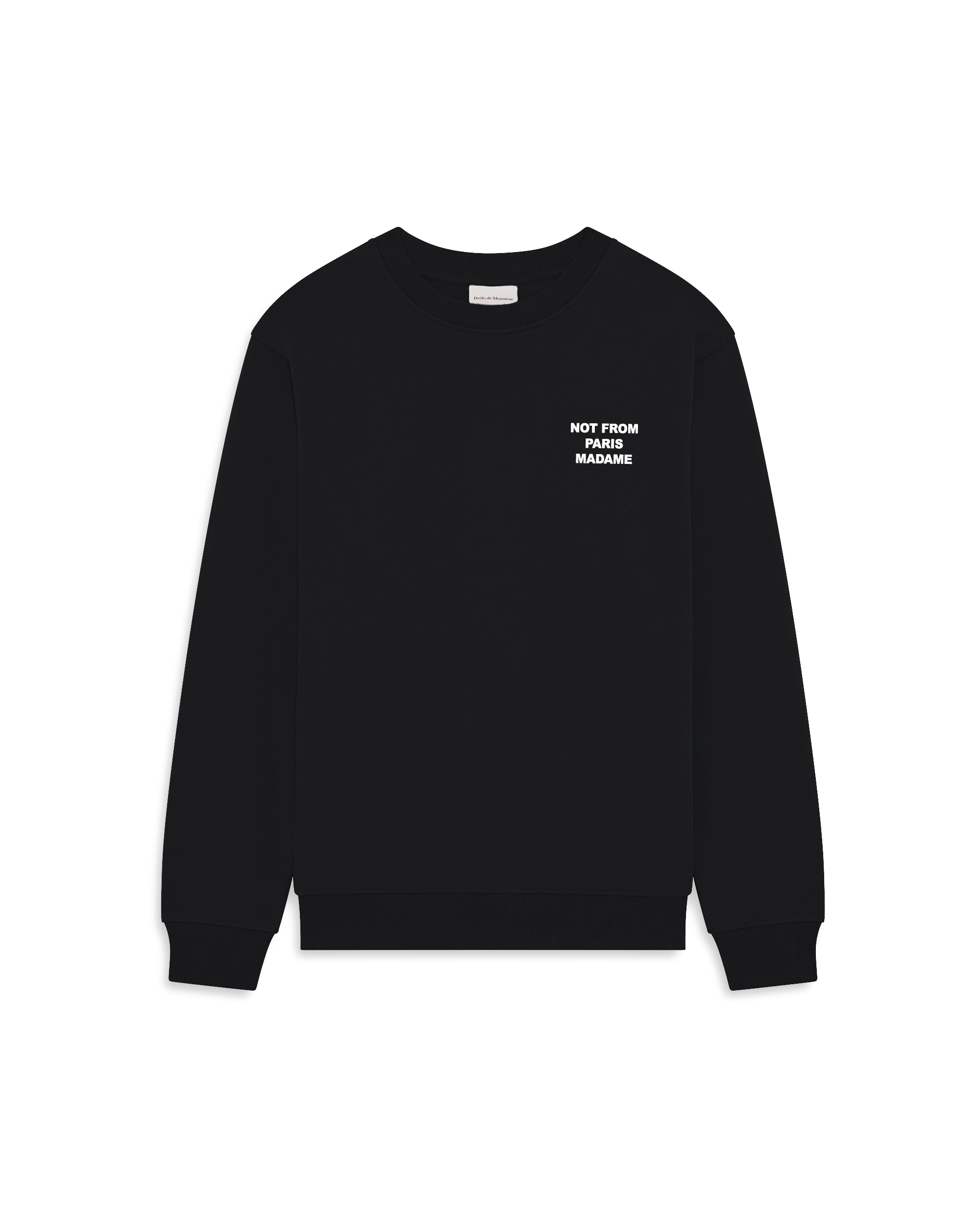 Drôle De Monsieur Slogan Sweatshirt Schwarz Baumwolle