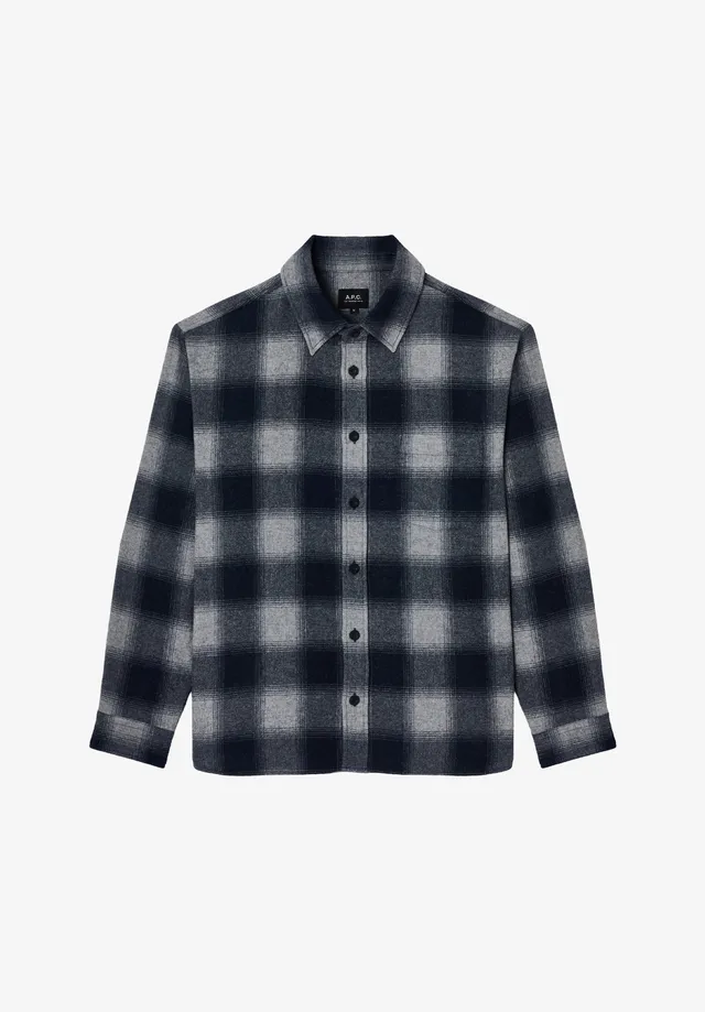 A.P.C. Shirts Overshirt kariert hellgrau Woll-Overshirt