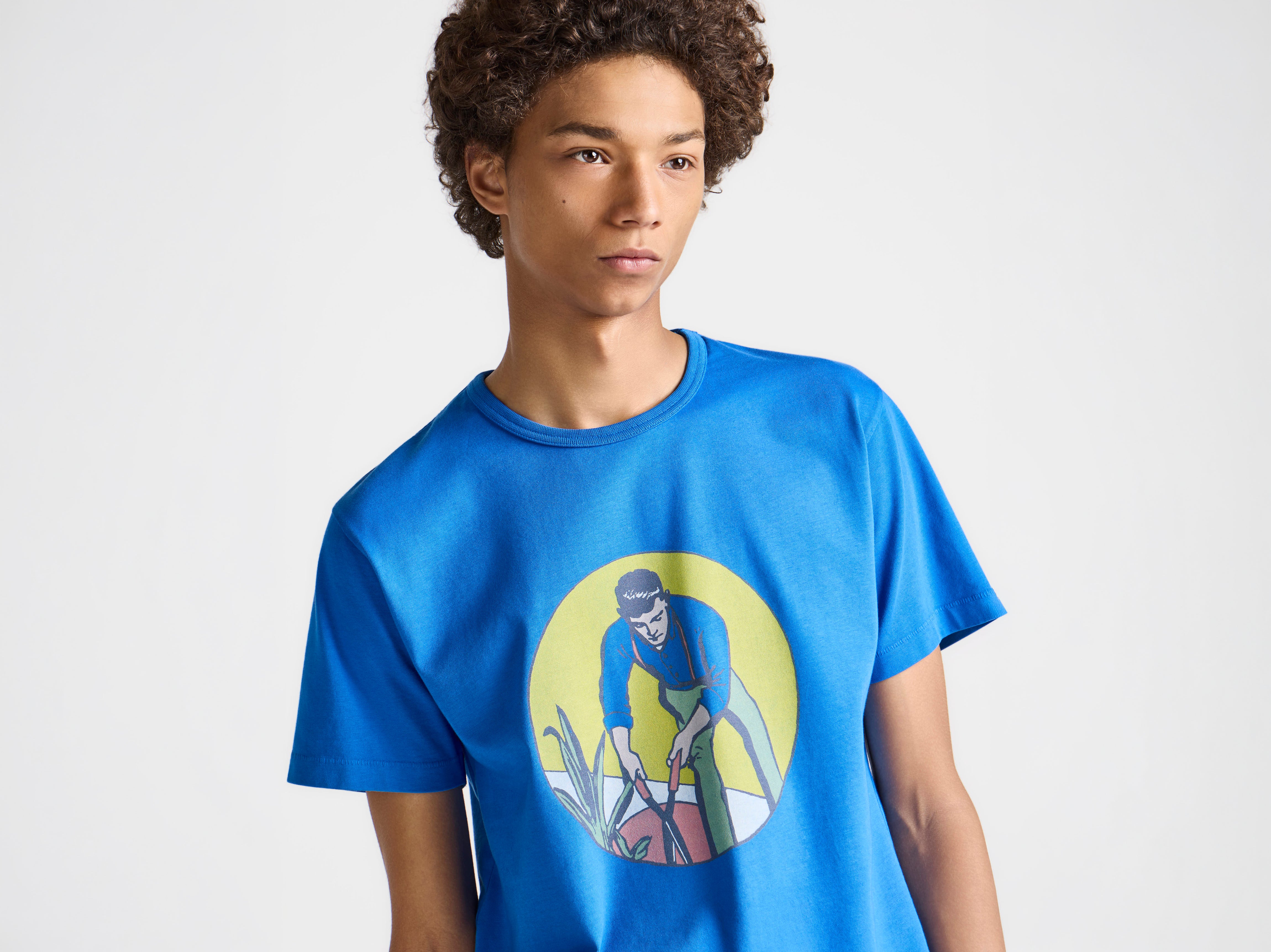 J.W.Anderson Gardener T-Shirt Herren saphirblau Baumwolle