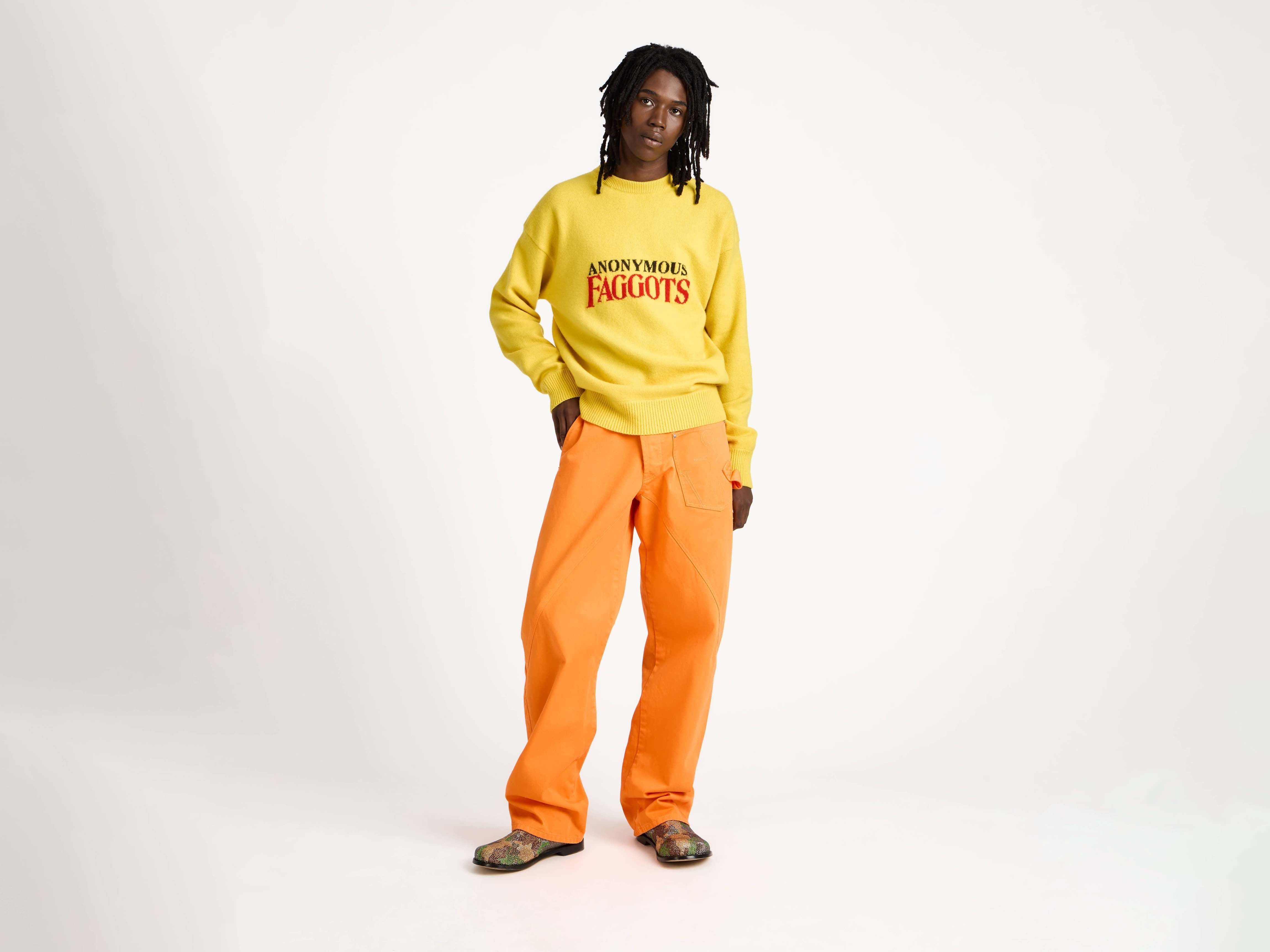 J.W.Anderson Anonymous Faggots Pullover Gelb Herren