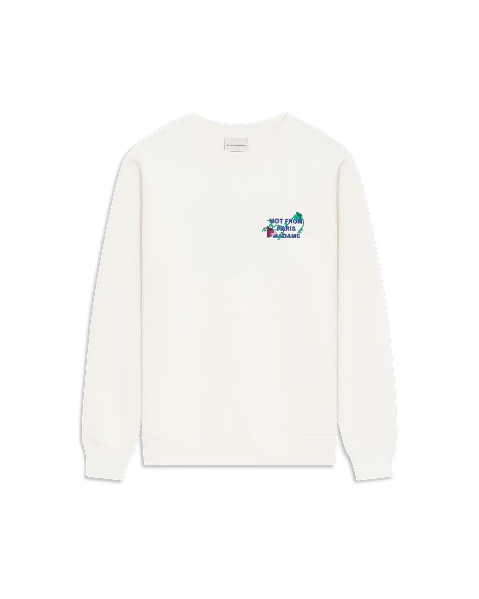 Drôle De Monsieur Vine Sweatshirt Offwhite Baumwolle