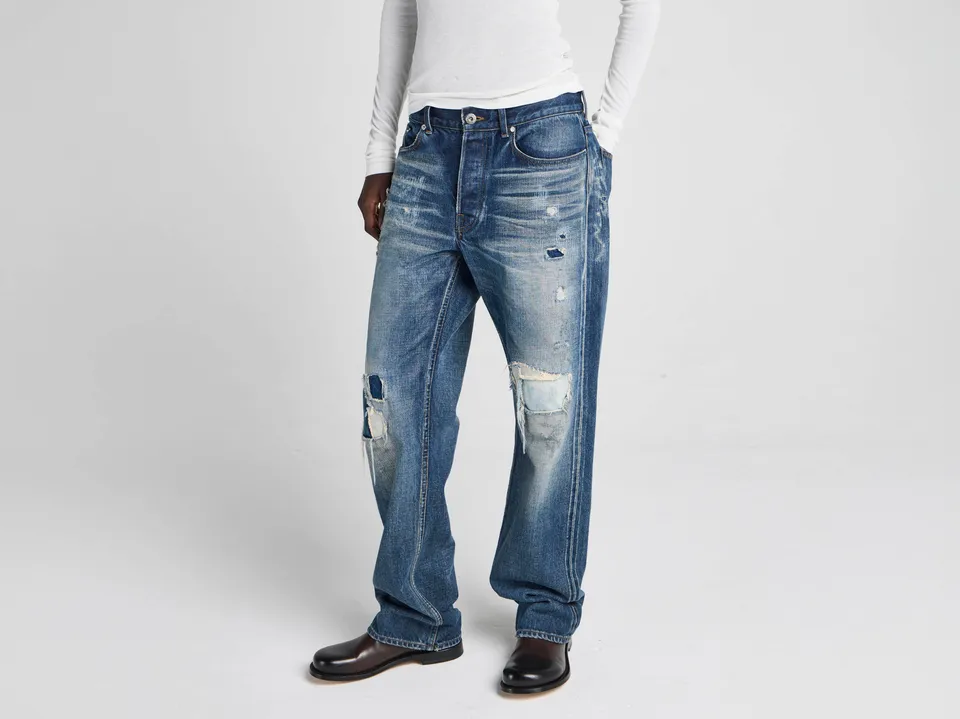 J.W.Anderson Straight Leg Jeans Damen dunkelblau Selvedge