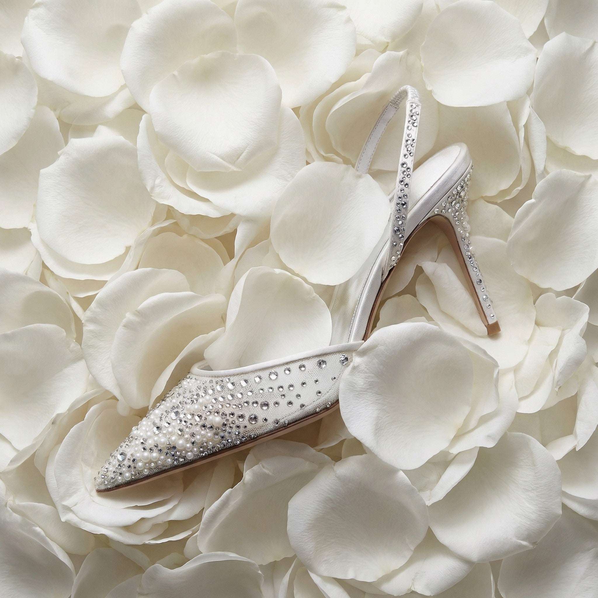 Gedebe Anitta Slingback Pumps Weiß 80 mm Kristall